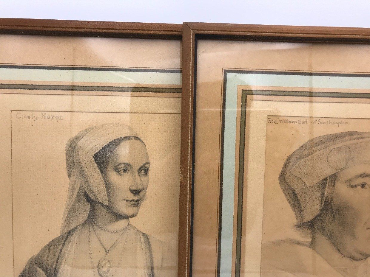 Pair of Bartolozzi Prints after Holbein C.1800 2