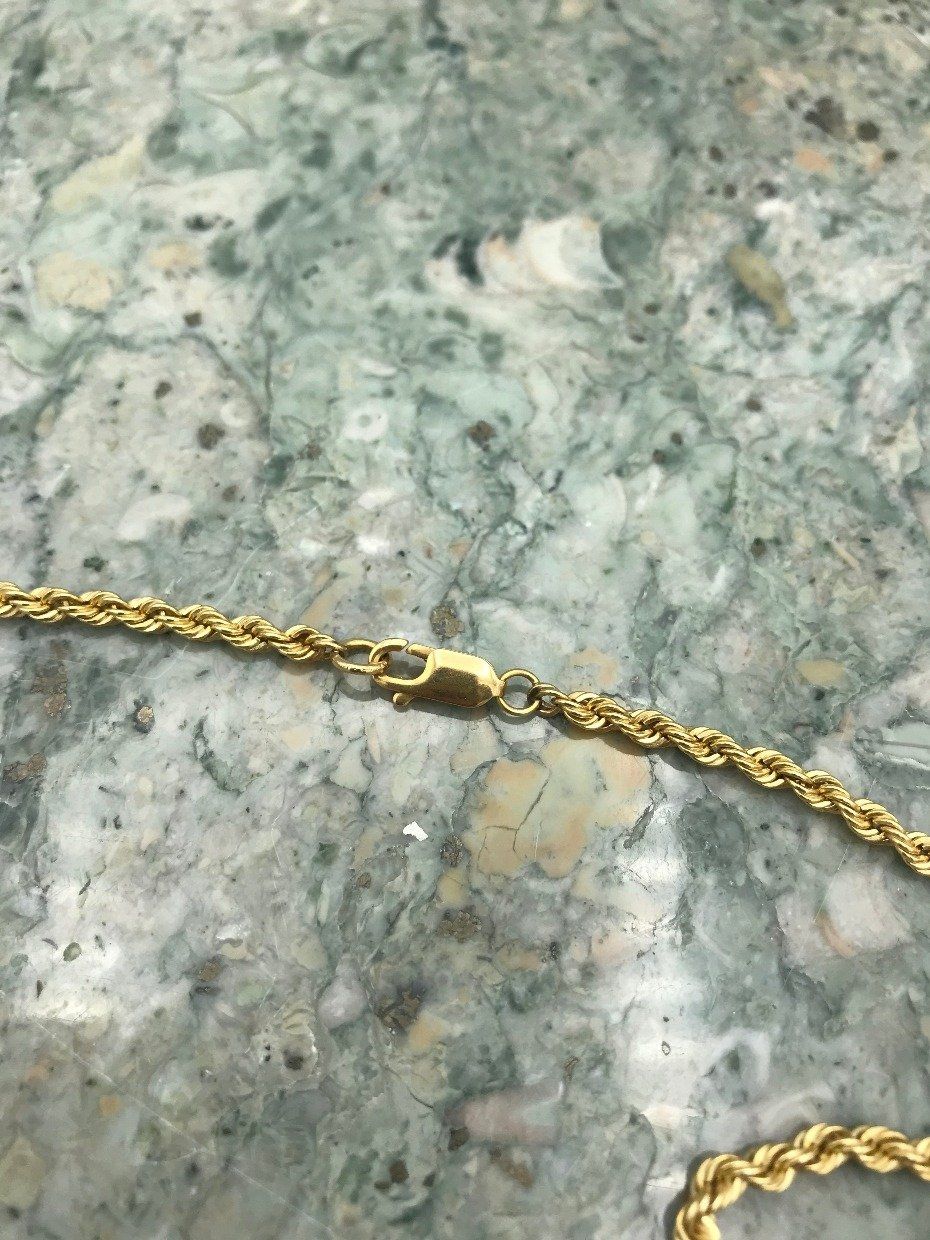 14k Gold 18 Thick Rope Chain Necklace 4