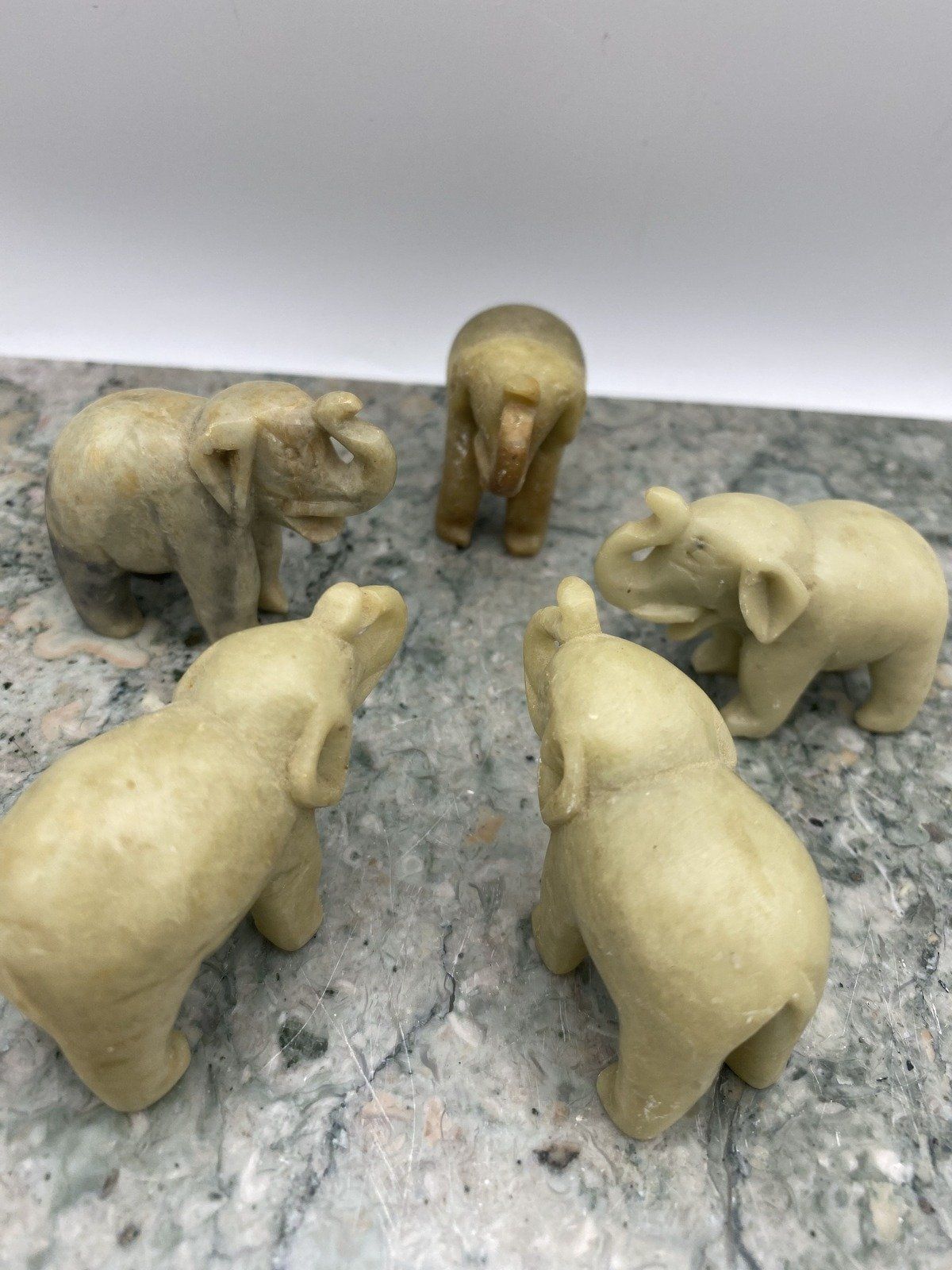 Carved Soapstone Elephant Figurines #1064 (each) 2