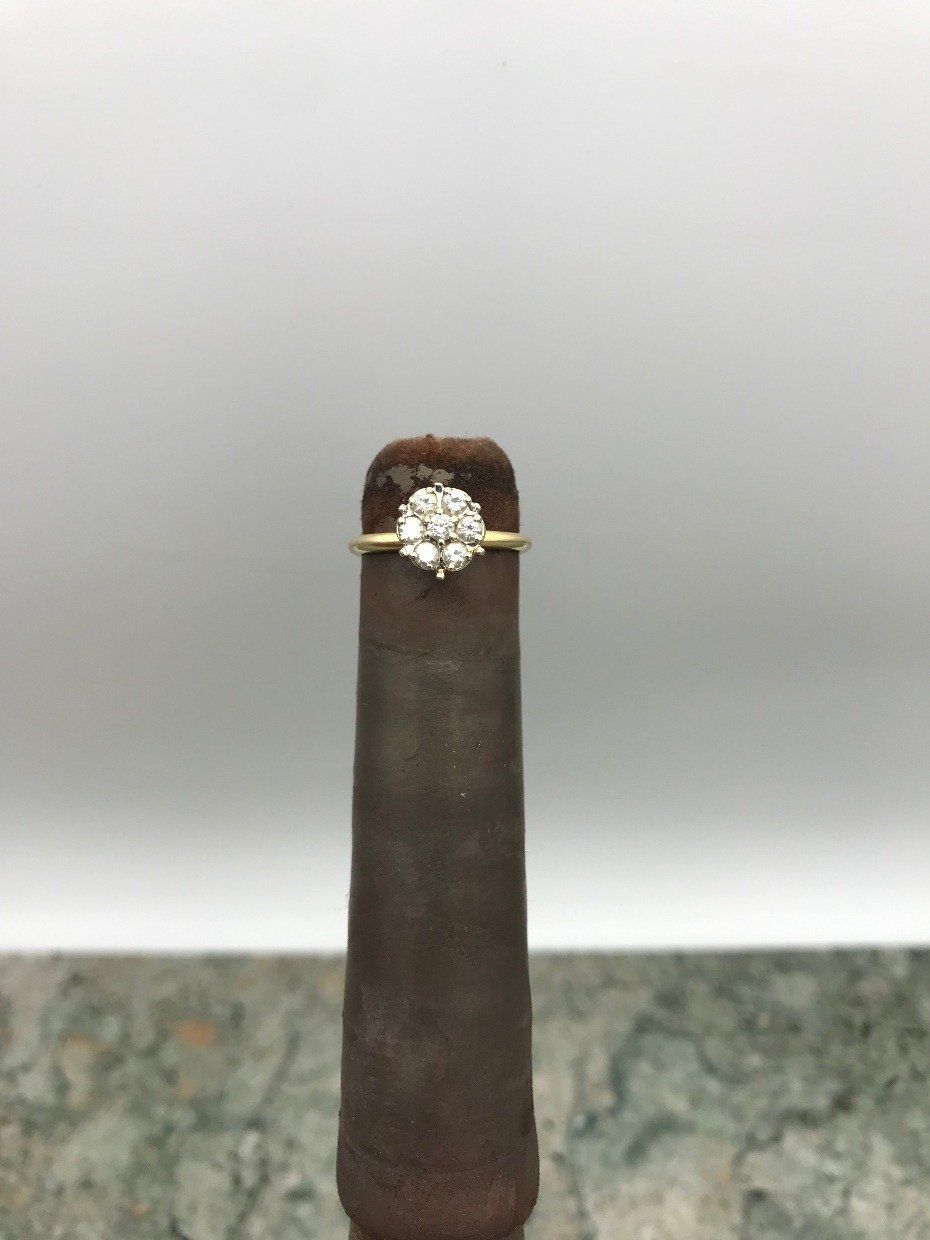 14k Dual Tone Gold .49ctw Diamond Flower Cluster Ring 2