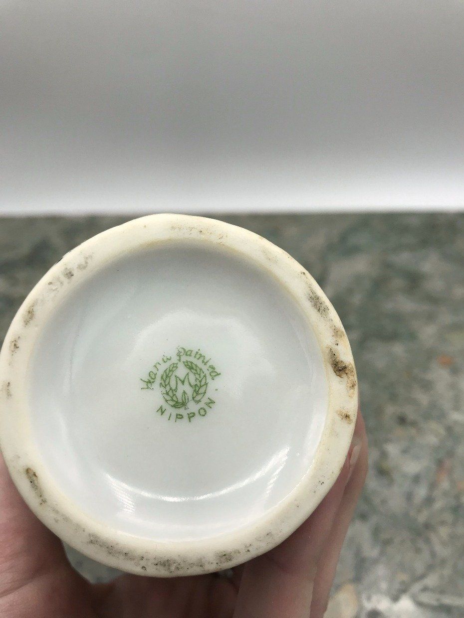Nippon Hand Painted Mini Vase w Autumn Hue Landscape 8