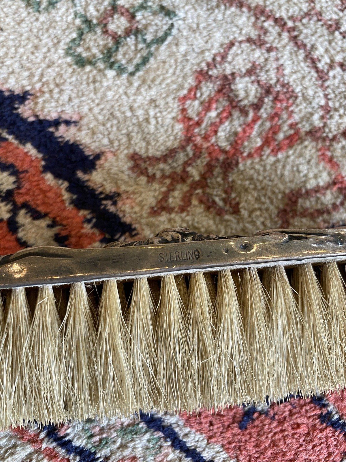 Antique Art Nouveau Floral Elongated Brush #586 3
