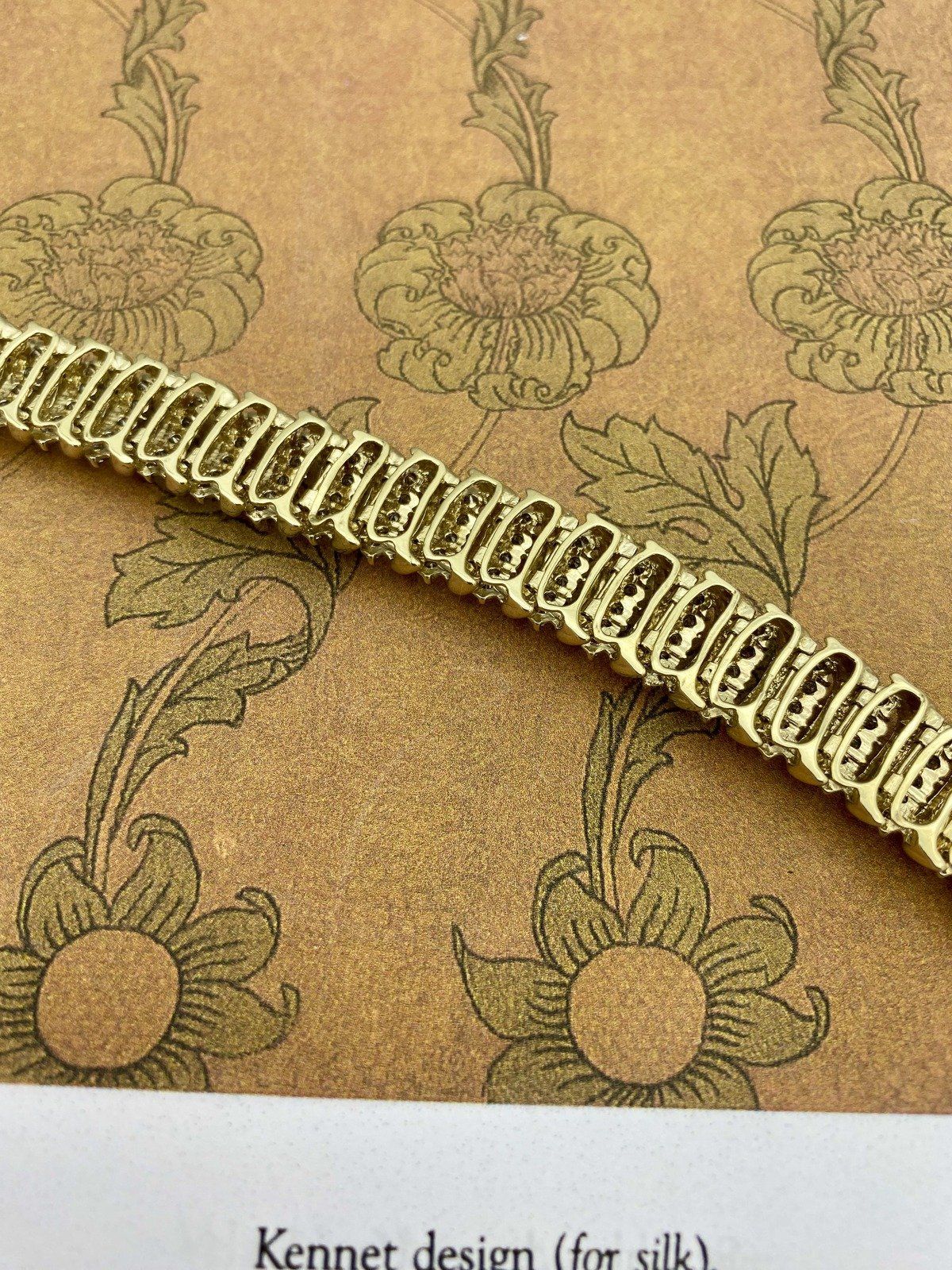 14k Gold Fancy Champagne Diamond 7.25L Tennis Bracelet 4