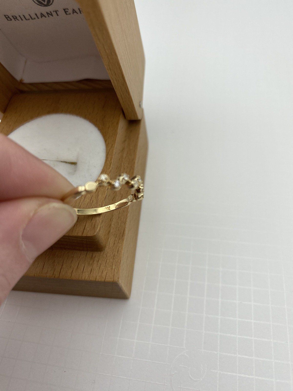 Adorable 10k Gold Chevron Pave Diamond Stackable/Engagement Ring Band 7