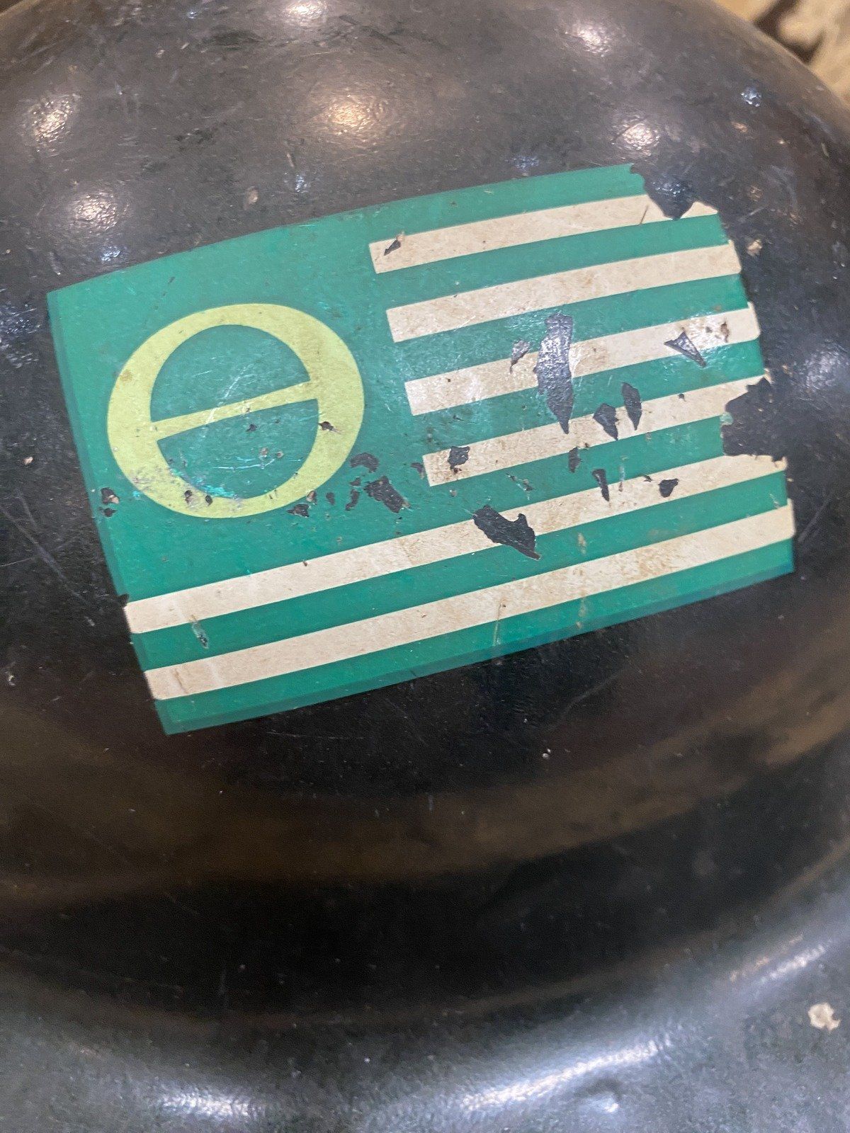 Vintage 1950s/60s Metal Foresters/Civilian Worker Hard Hat w 70s/80s Additional Folk Art Flag 9