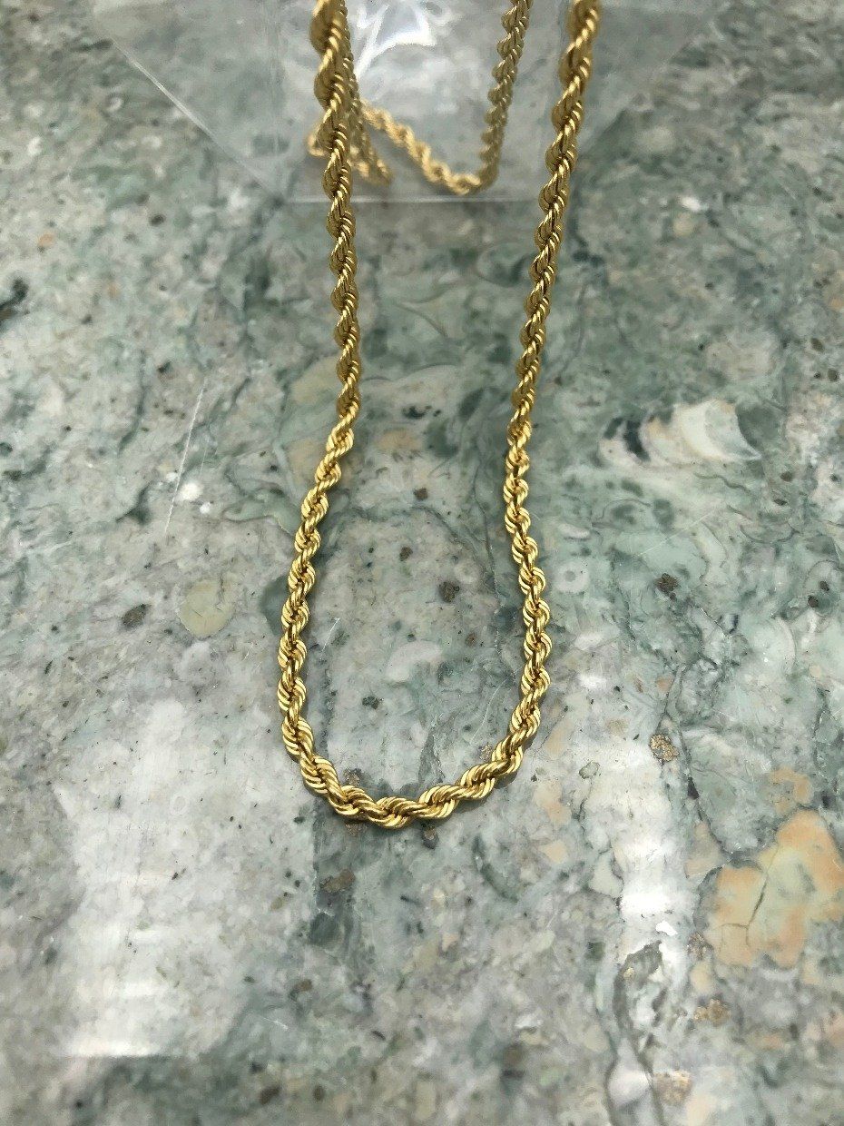 14k Gold 18 Thick Rope Chain Necklace 2