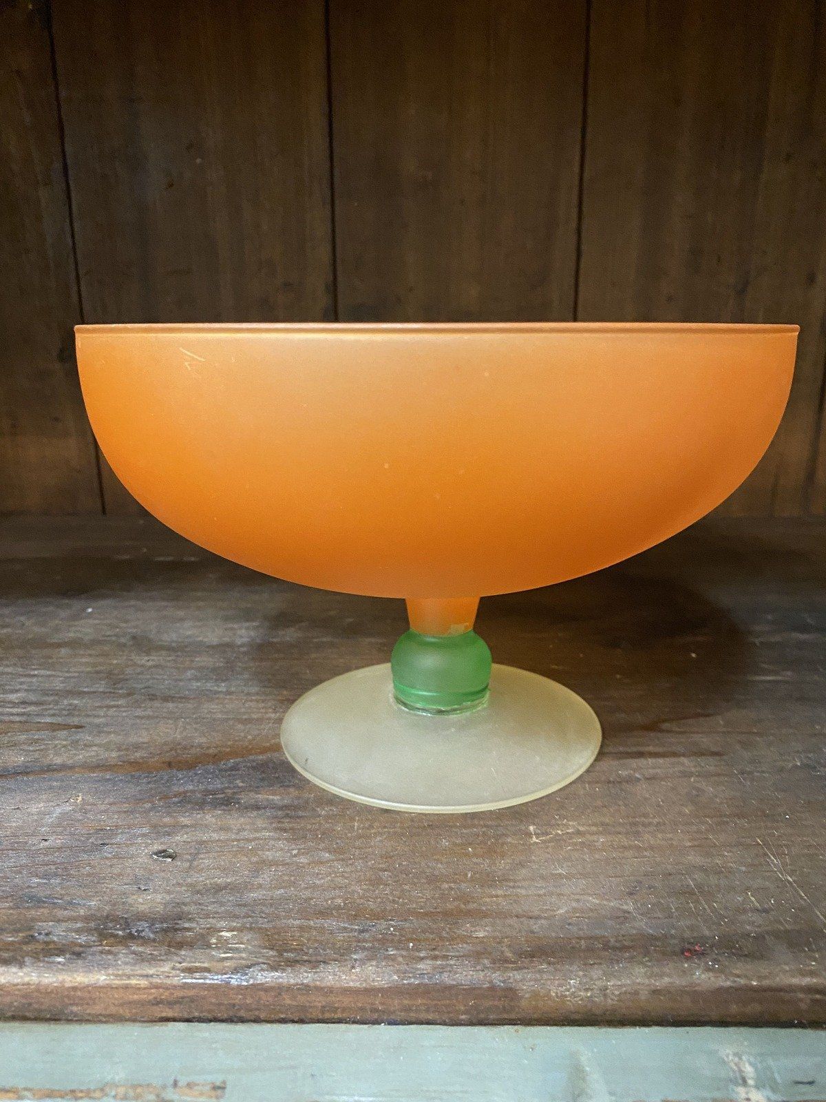 Vintage MCM Satin Trio Glass Mod Fruit Compote 6