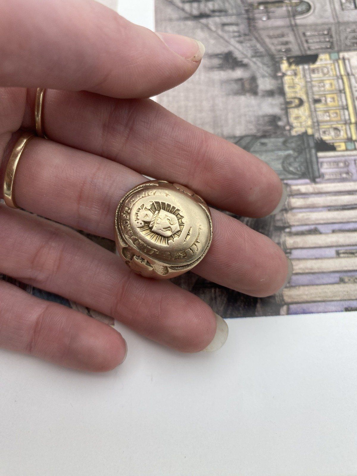 Vintage c.1940s WWII Era 10k Gold US Air Force Tech. School Signet Ring  #2628 6