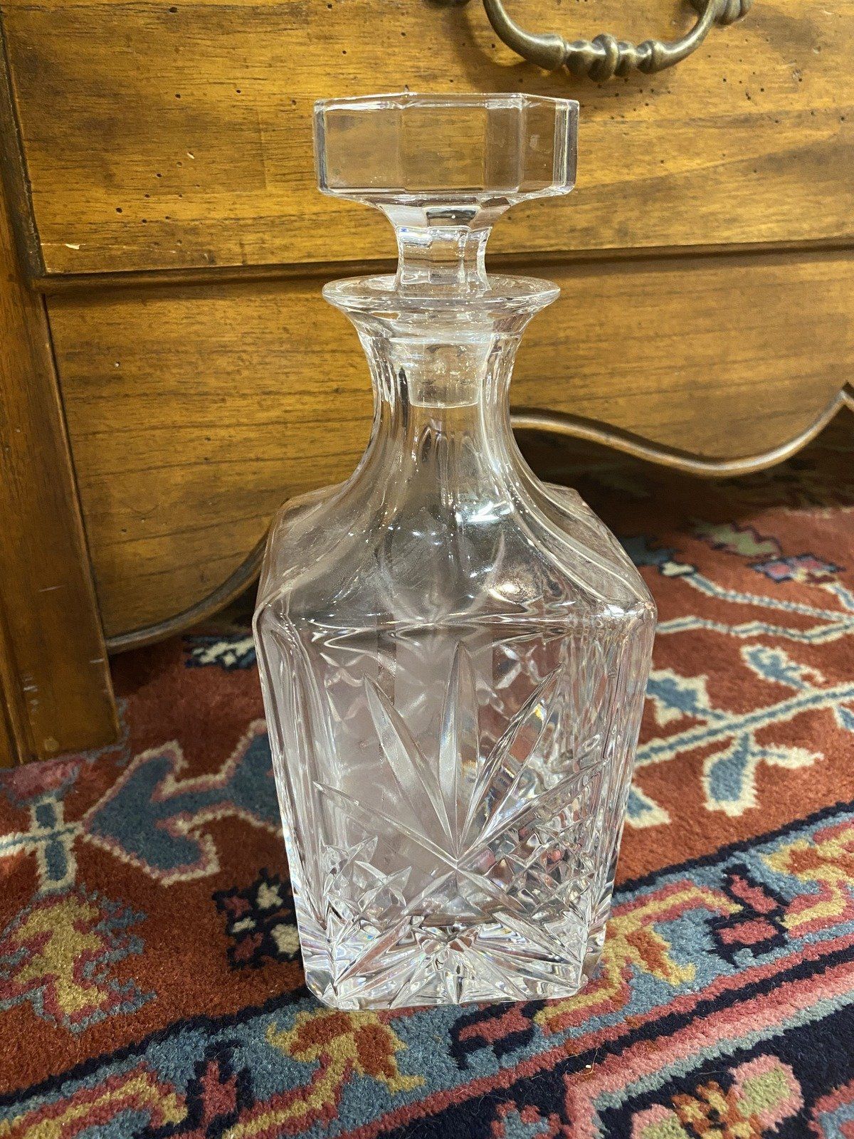 Squared Heavy Crystal Cut Decater
