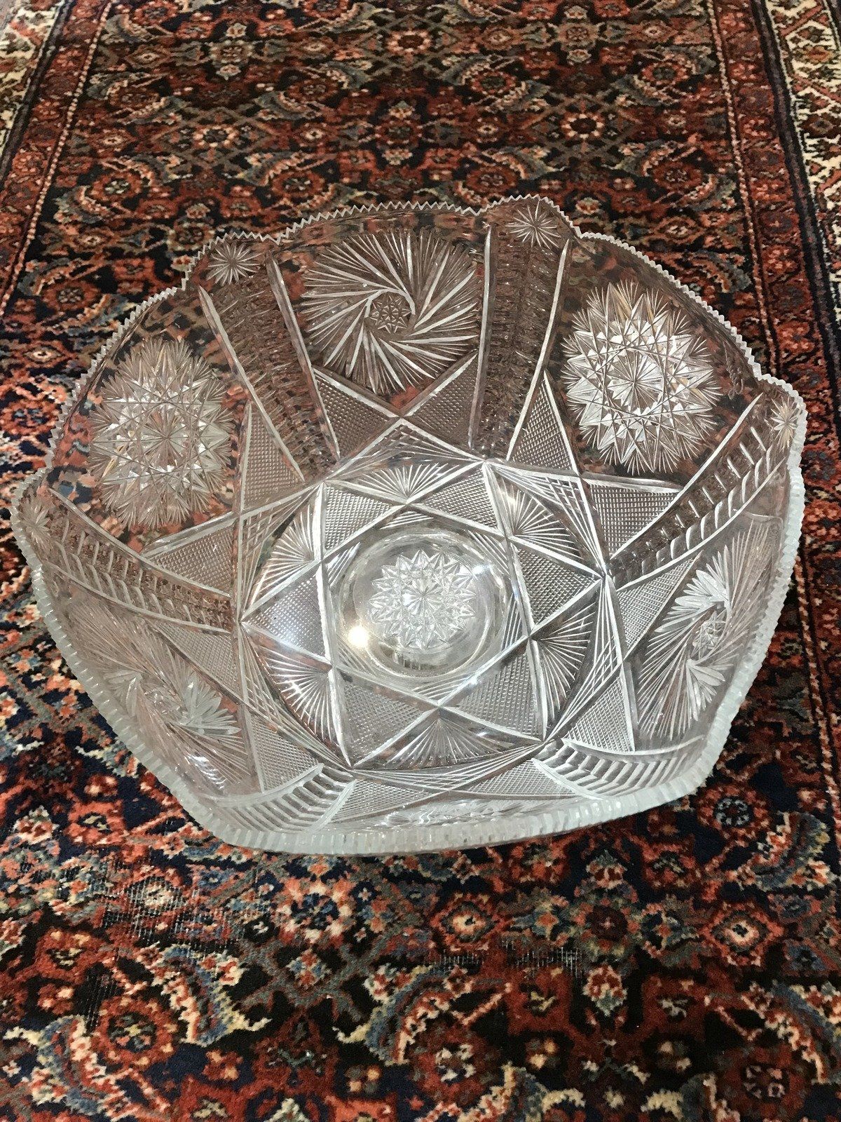 American Brilliant Style Reproduction Cut Glass Compote 2