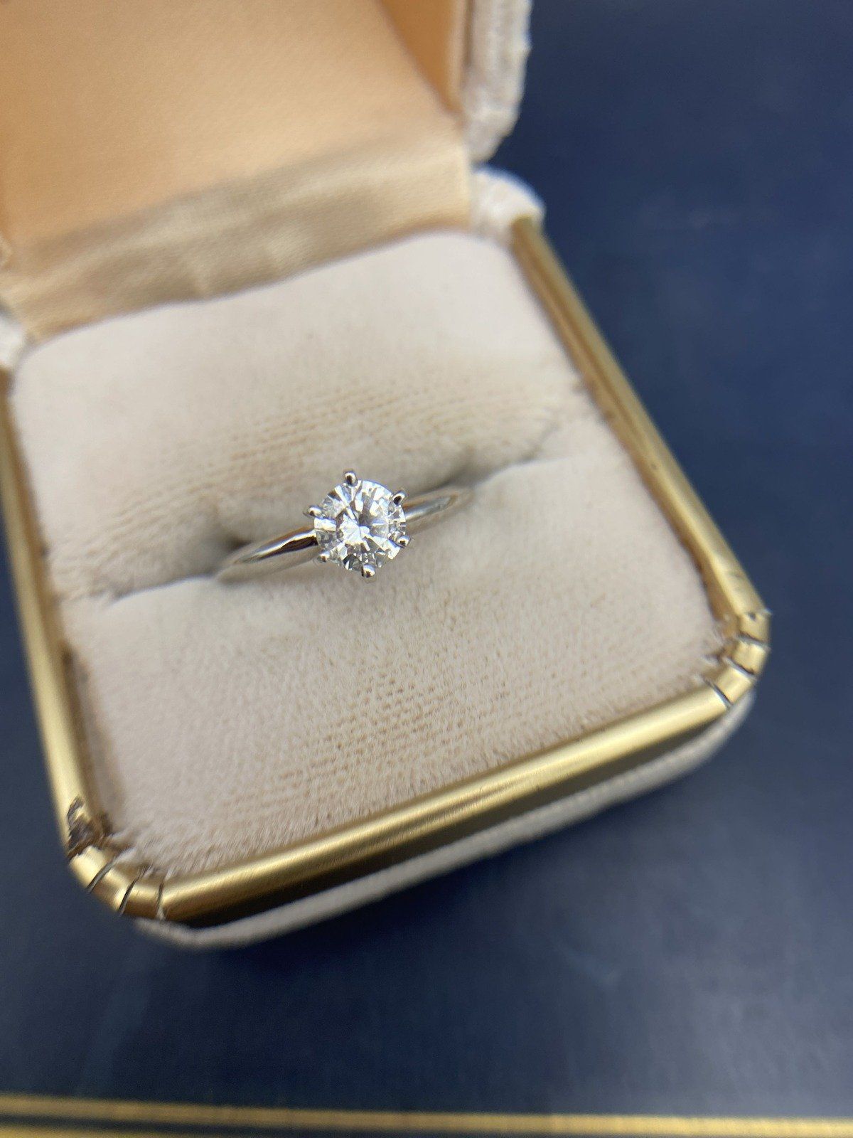 Vintage 14k White Gold Traditional Solitaire .50ct Round Cut Diamond Engagement Ring #2025 2