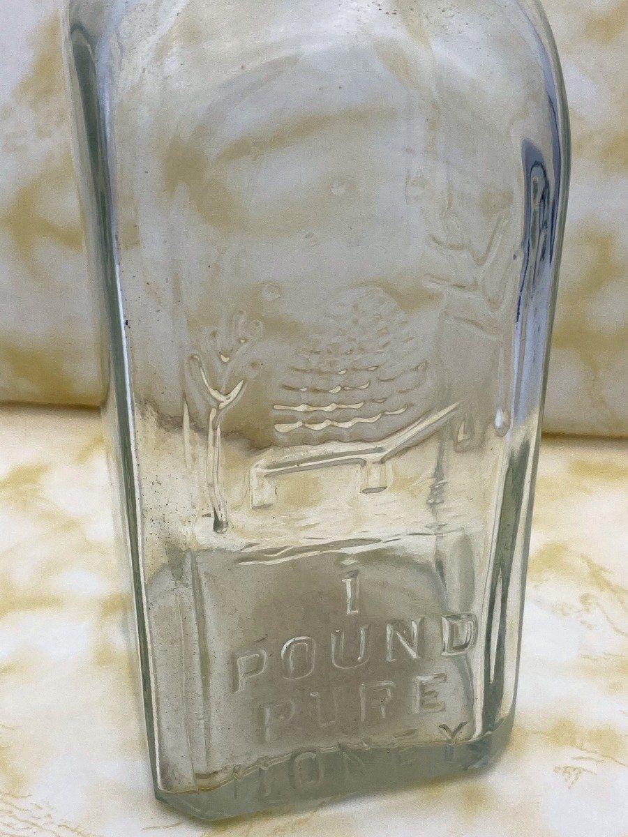 1960's Honey Acres 1lb Pure Honey Glass Jar 2