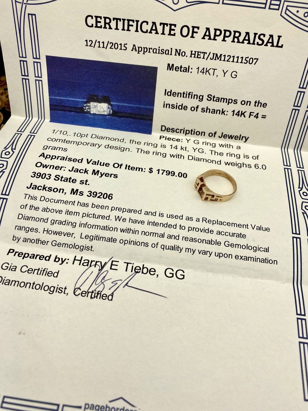 Men's Bespoke 14k Gold Skeletal Cubism + Diamond Ring w Appraisal #2394 9