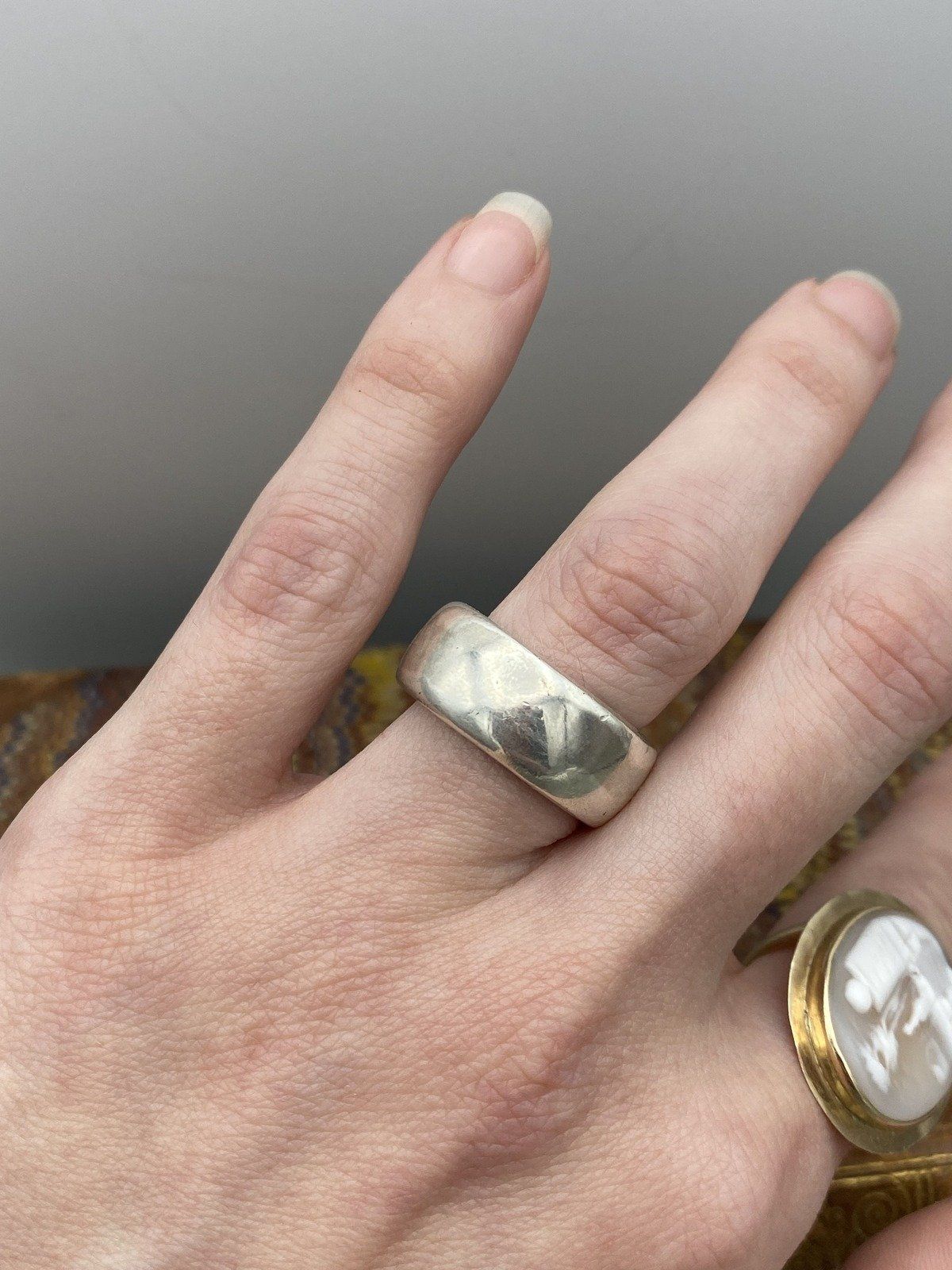 Cool Blobby Modernist Italian Hallmarked Sterling Silver Cigar Bands 9