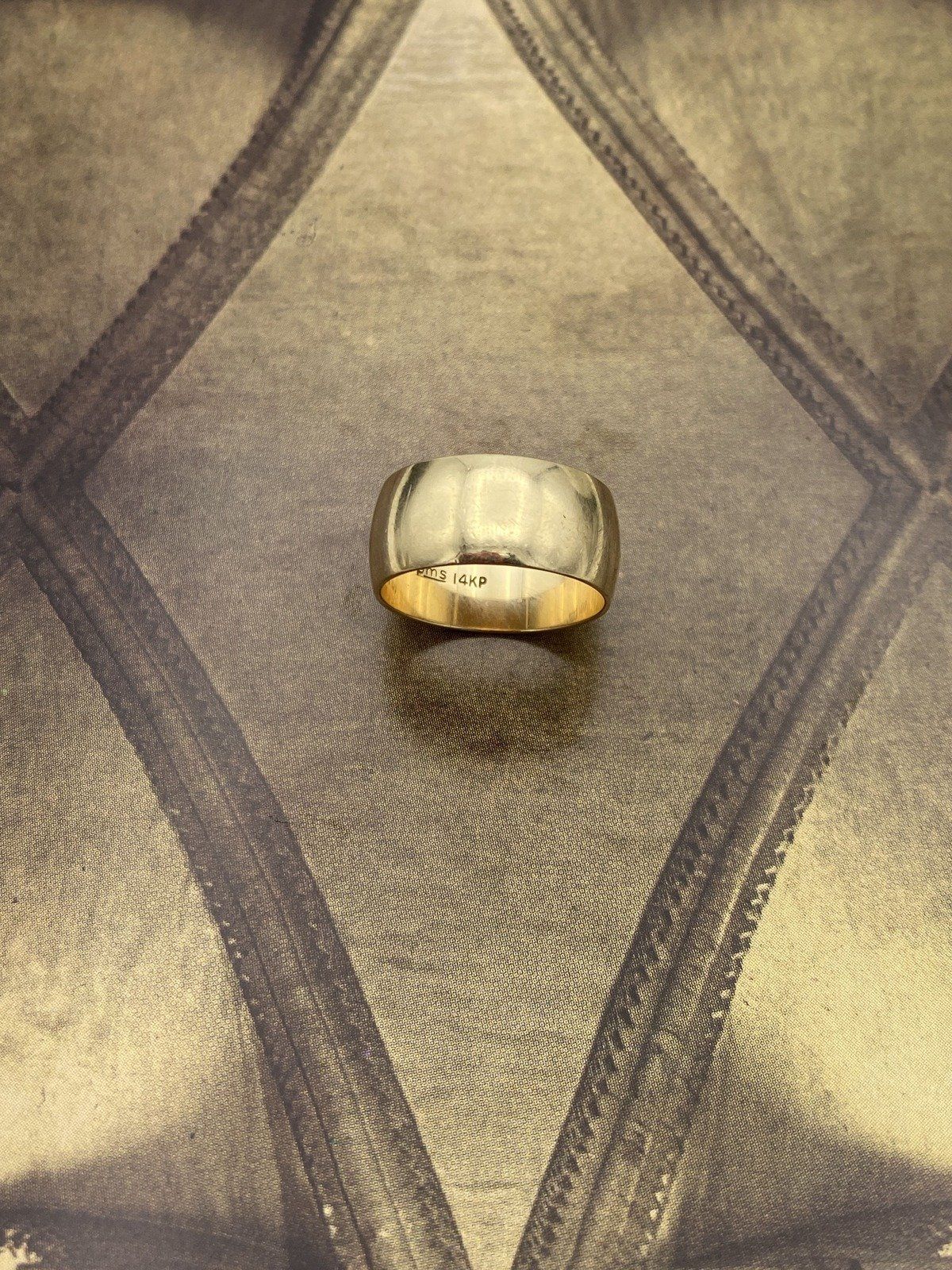 14k Gold Vintage 9mm Wide Cigar Band Ring #2325 2