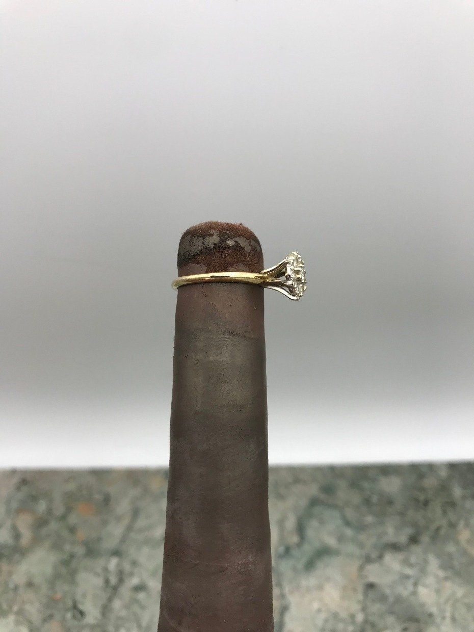 14k Dual Tone Gold .49ctw Diamond Flower Cluster Ring 3