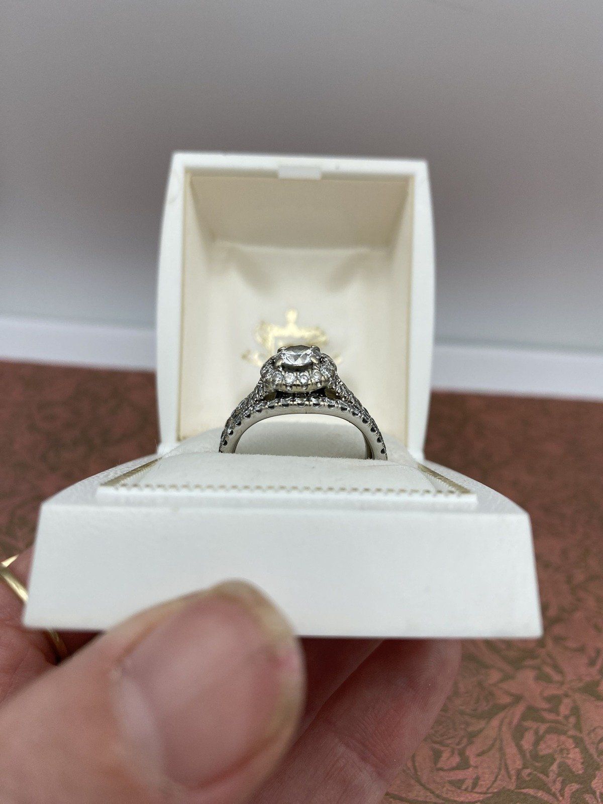 14k White Gold 1ct Center 3-Piece Engagement Bridal Set 3