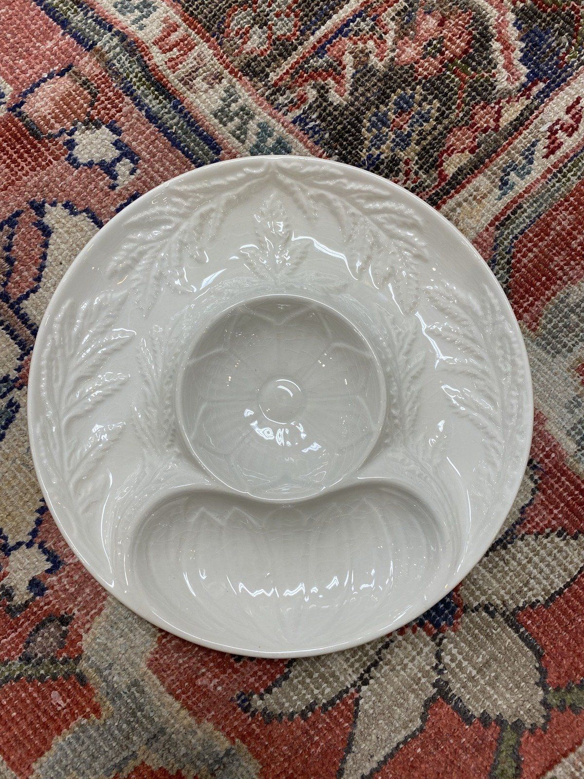 Secia Portugal Ceramic Majolica Divided Serving Dish #925