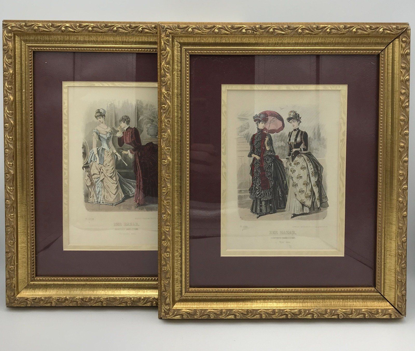 Pair of Der Bazar Illustrirte Damen-Zeitung 1. May 1884 & 1. November 1884 Fashion Catalog Illustrations