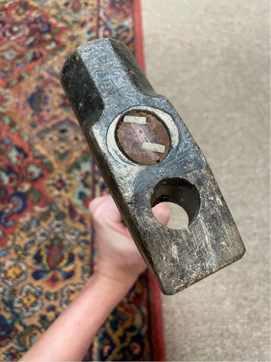 Vintage 16L No.3 Cross Pein Hammer w Faint Maker's Mark 4