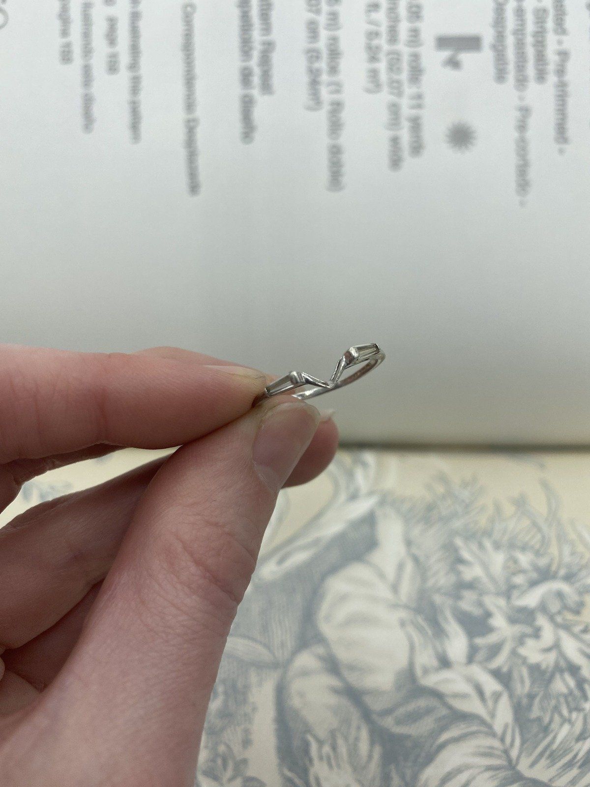 Antique Platinum Baquette Shoulder Fitted Marquise Diamond Ring Gaurd 2