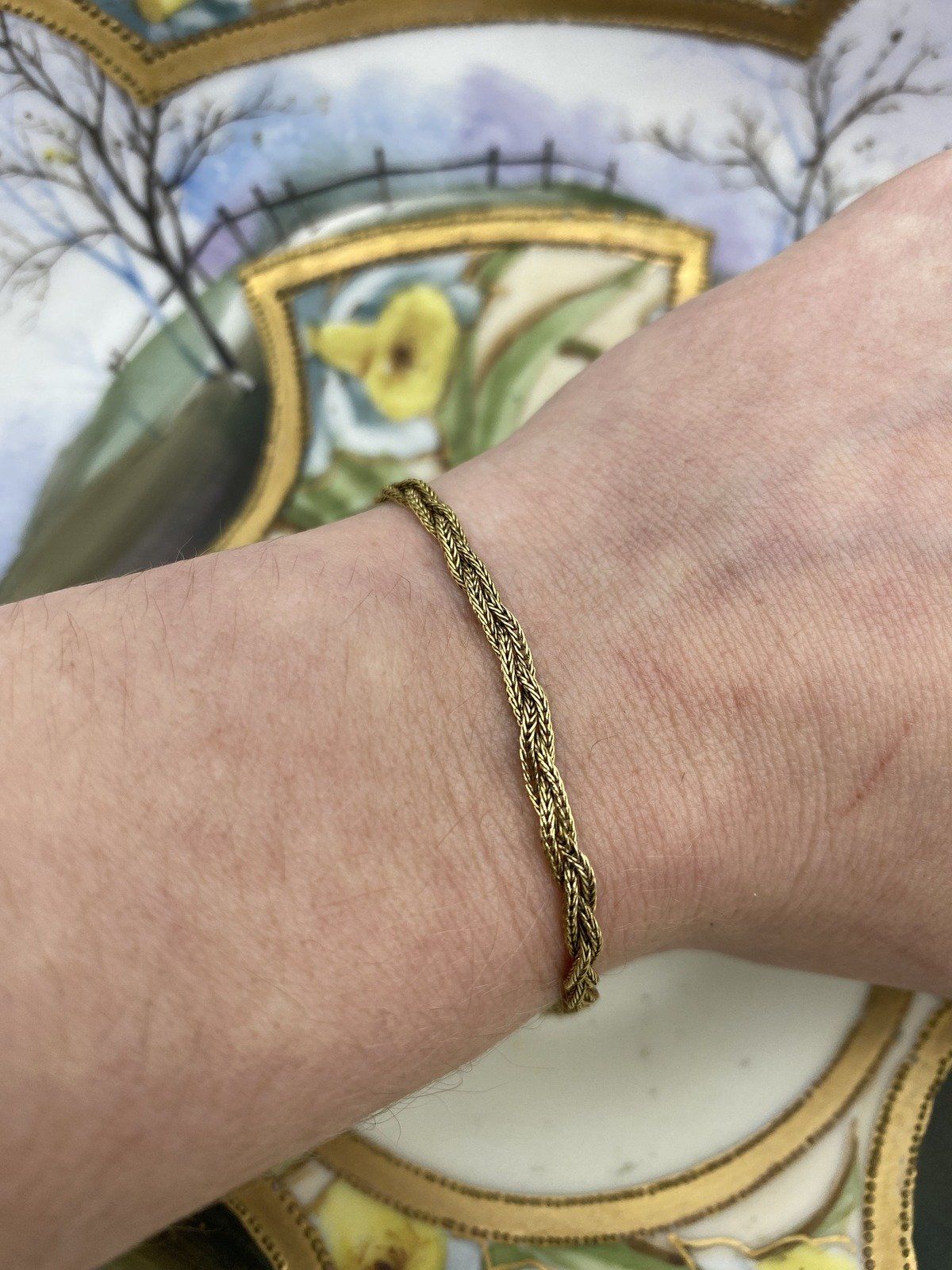 Vintage 14k Gold Woven Braided Link Bracelet 7L #3075 6