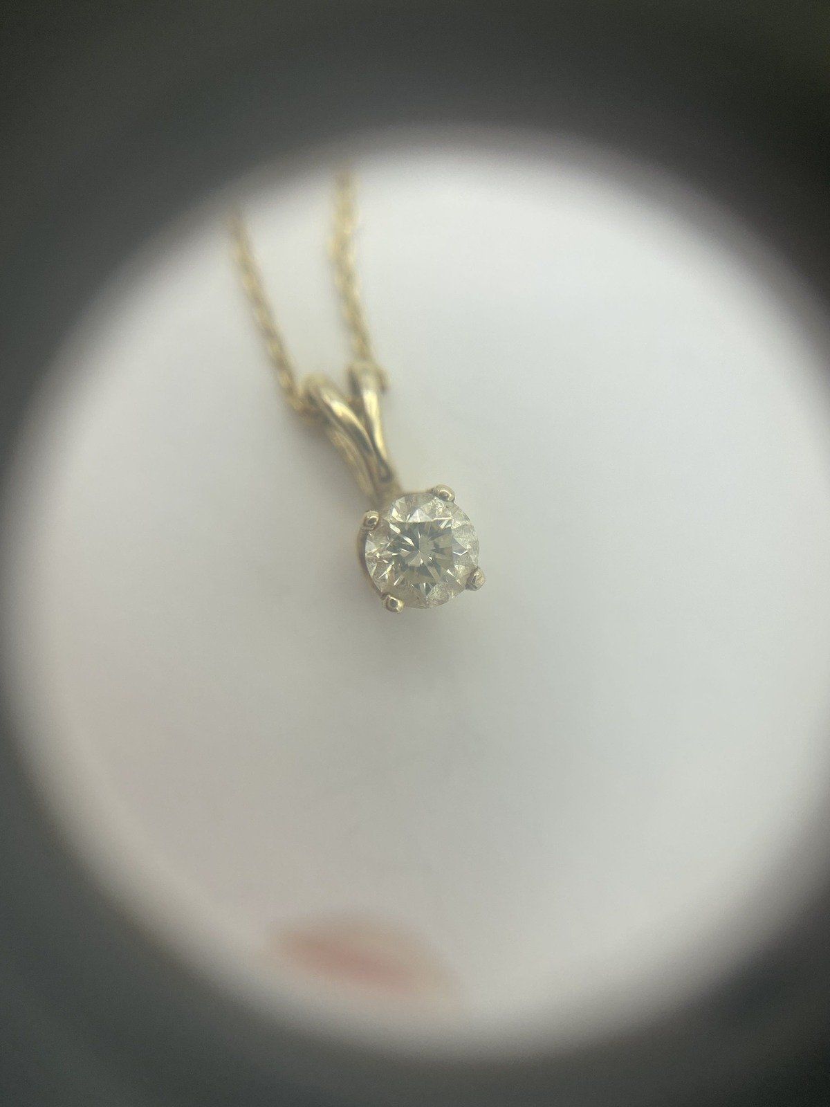 Danity 14k Gold .20ct Champagne Diamond Solitaire Drop Necklace + Adjustable Chain 2