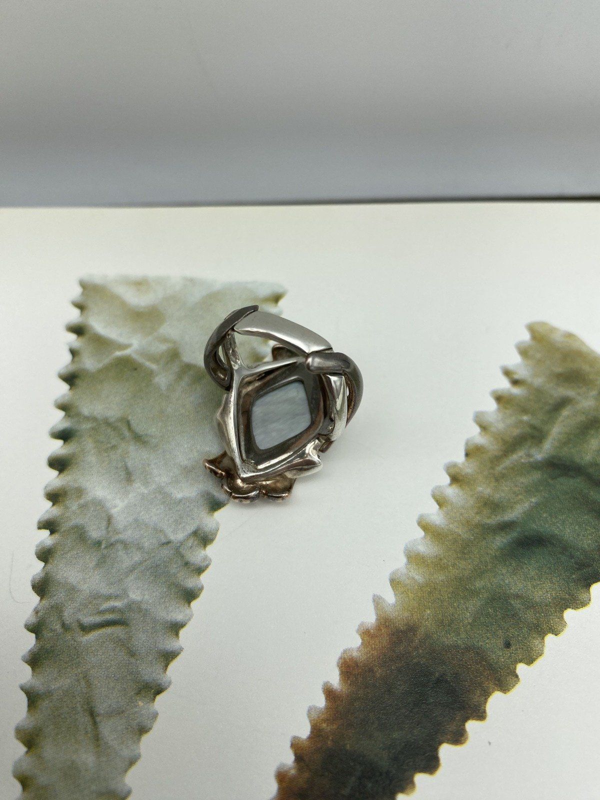 Sterling Silver Native Turquoise + Spiny Oyster Ring 3