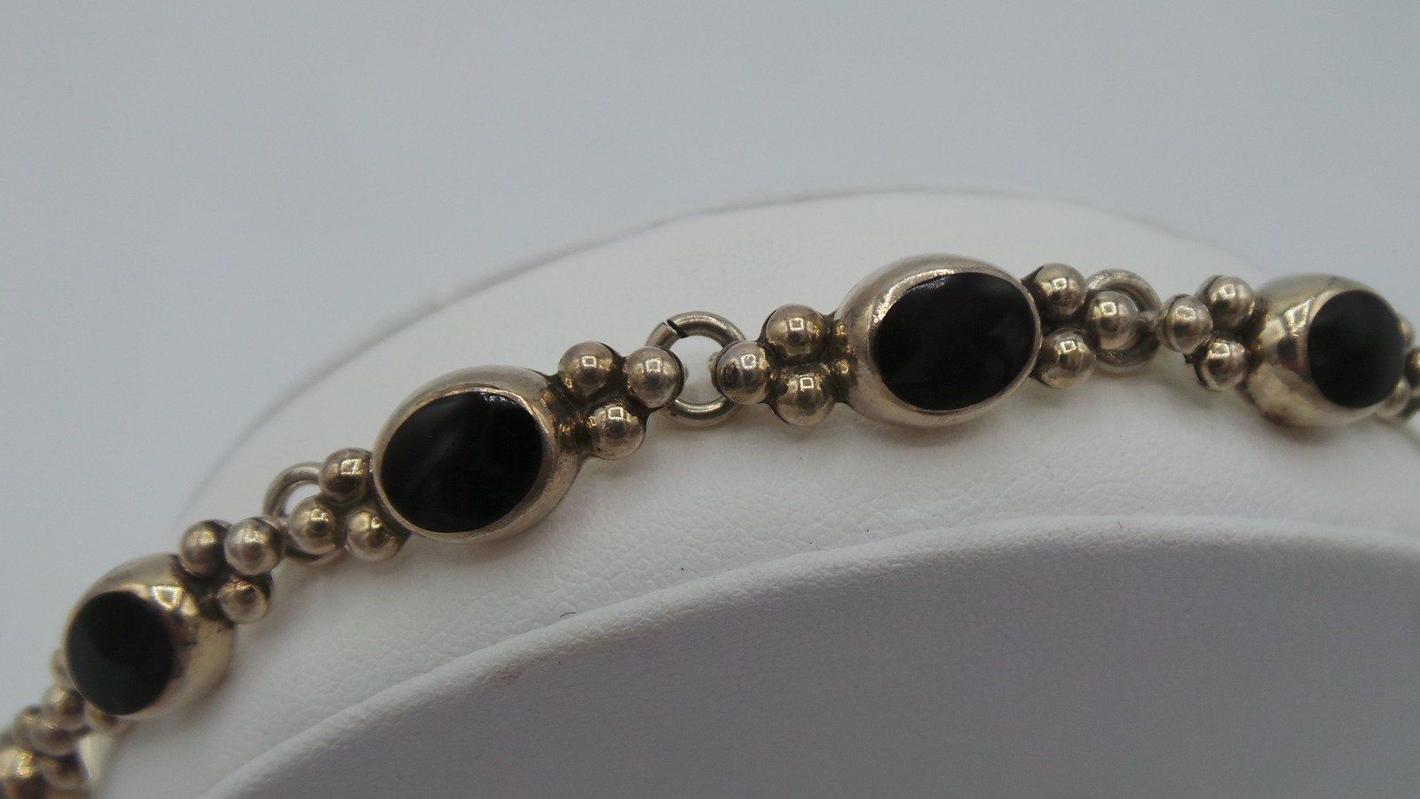 7.5 Sterling silver Bracelet Onyx stones 3