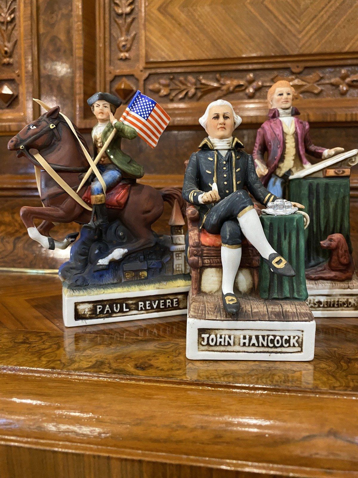 Mini McCormick Americana Historians Bisque Bourbon Decanters 5