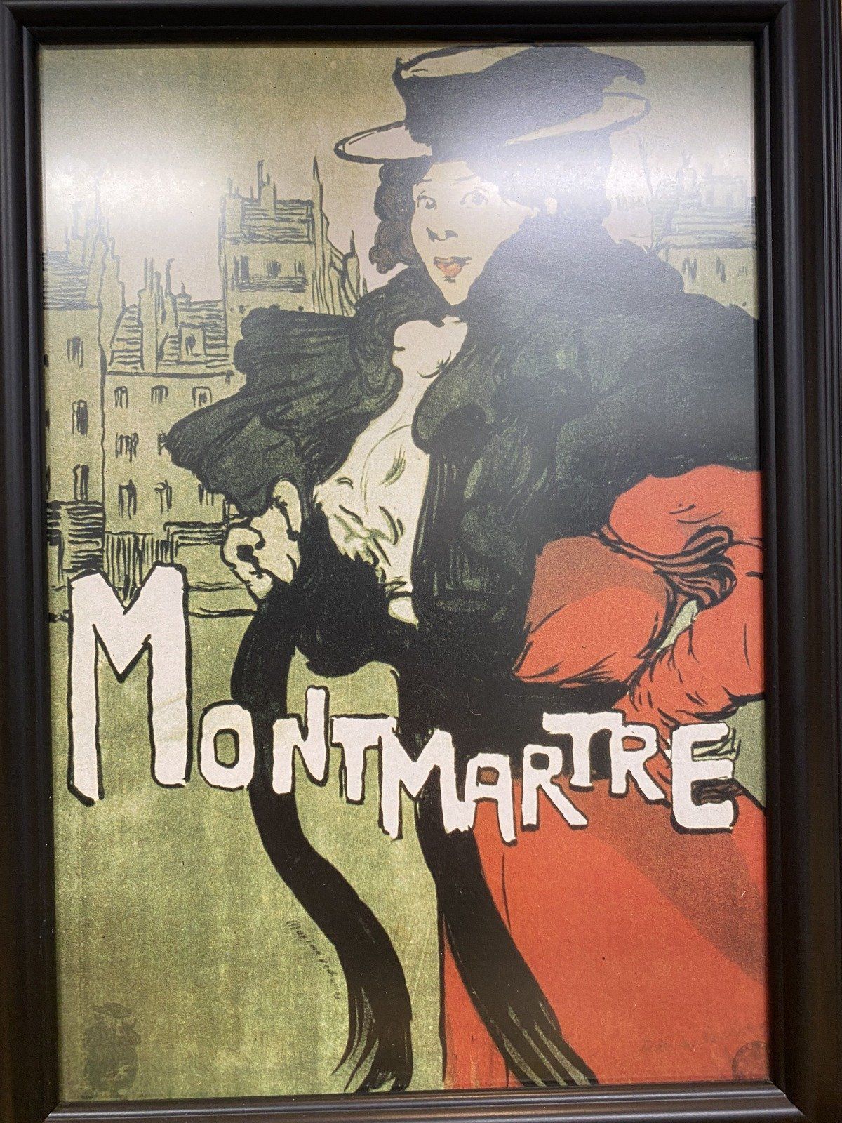 French Reproduction Advertisement Framed Art Print Montmartre 14x10 4