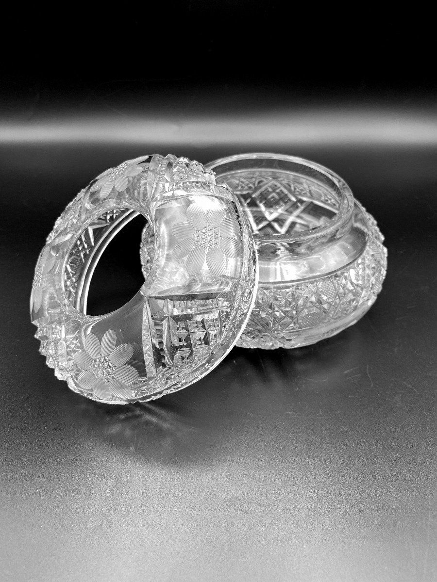 Antique Cut Crystal Hair Receiver 3