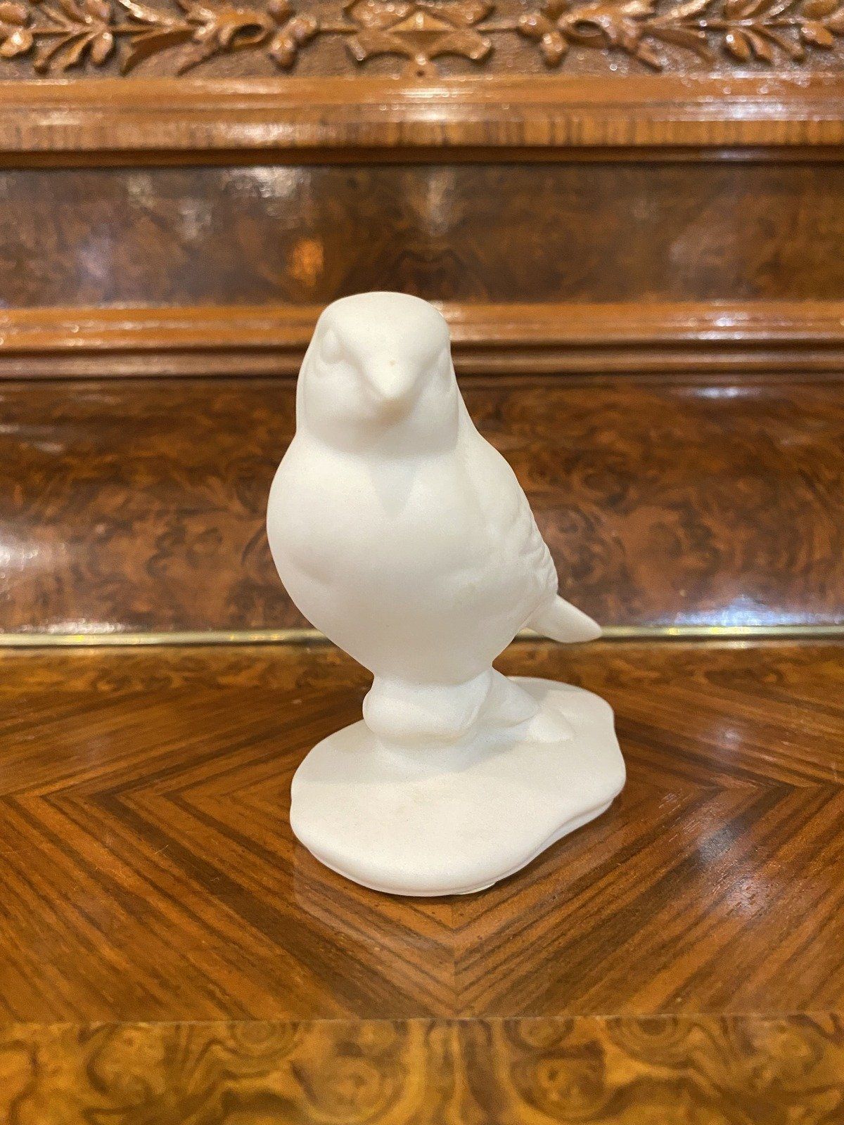 Vintage Bisque Bone Porcelain Signed Bird Figurine 2