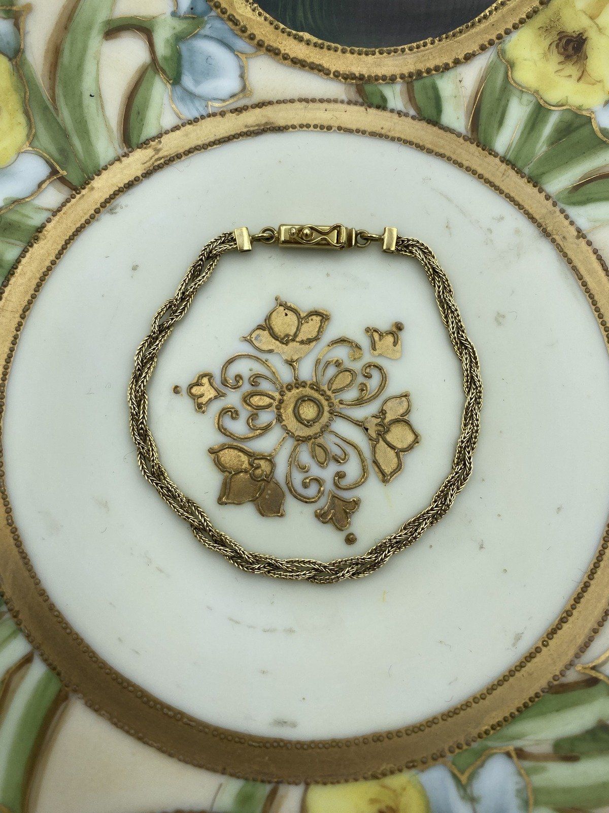 Vintage 14k Gold Woven Braided Link Bracelet 7L #3075 8