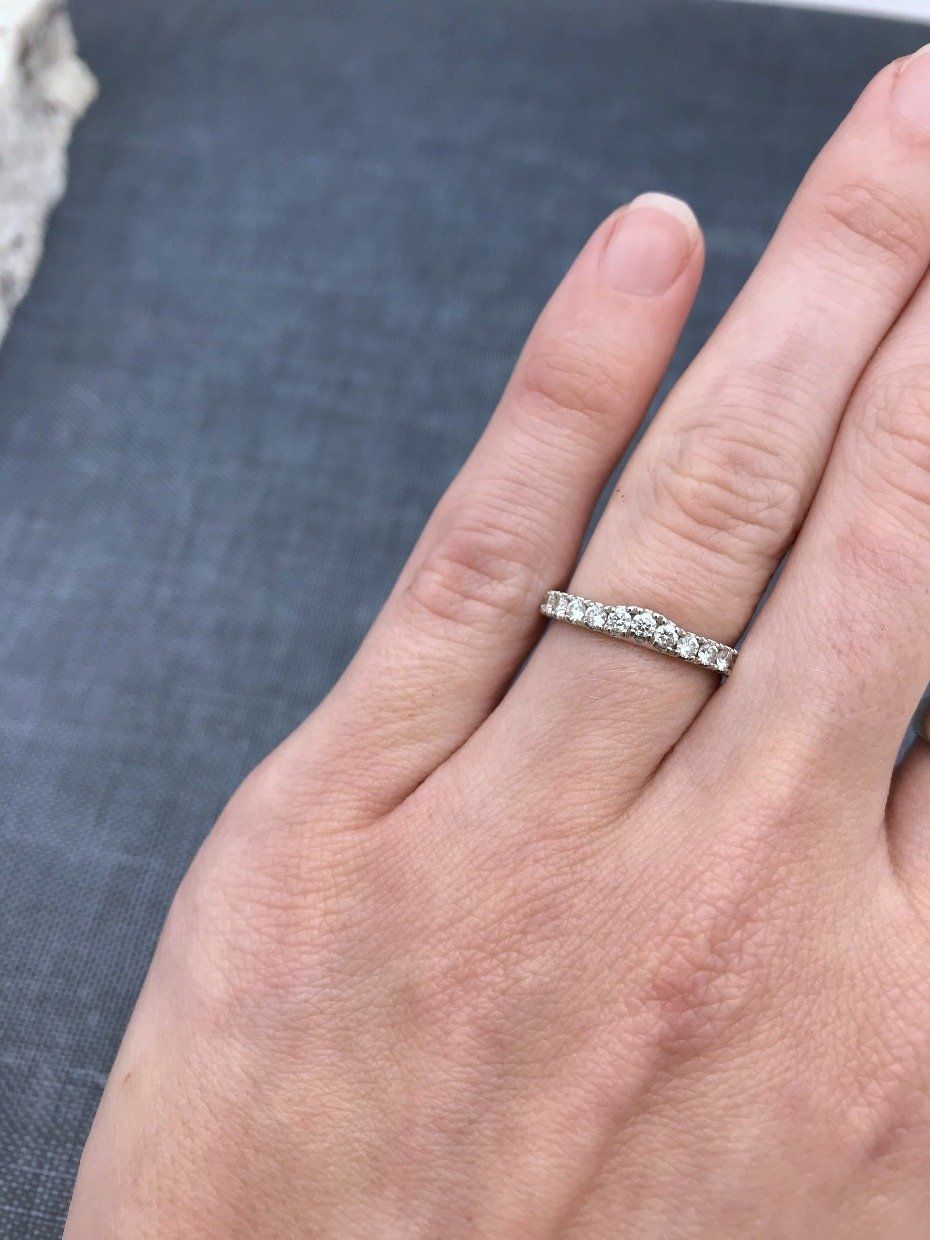 14k White Gold 1.15ctw Diamond Neil Lane Curved Ring Guard Wedding Band 5