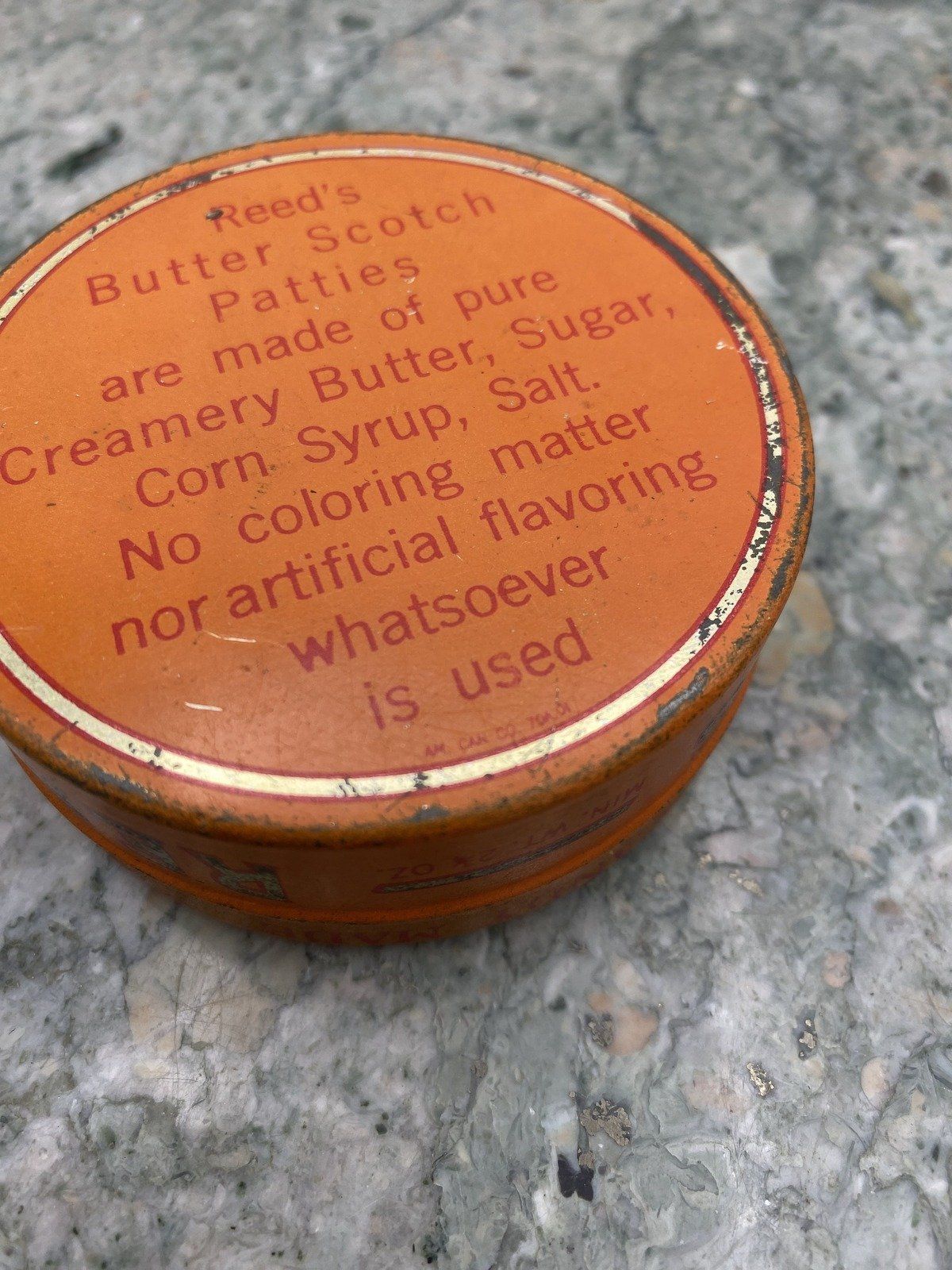 Antique c.1910/20s REEDS Butterscotch Patties 2.75oz Collectible Ad Tin 6