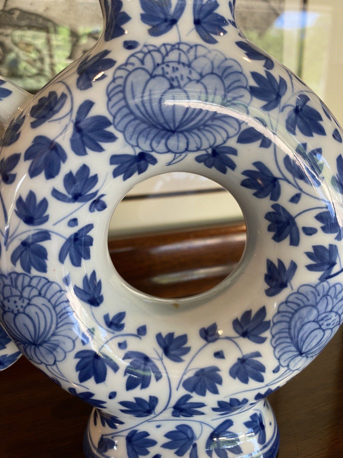 Striking Vintage Thai Blue + White Hollowed Center Porcelain Teapot 4
