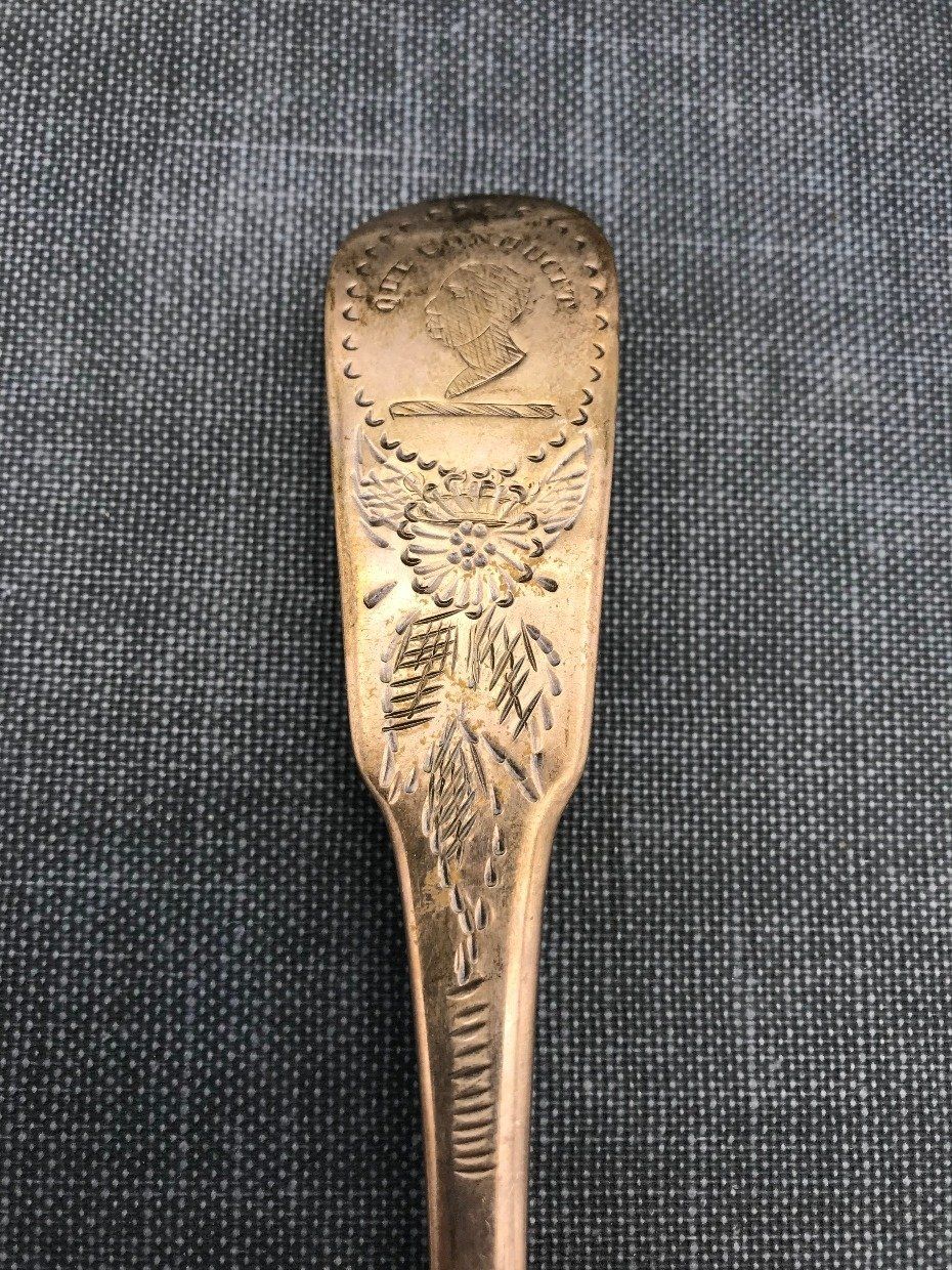 Antique 19th C. Jean Moucheront English Hallmarked Unstamped .900 Silver Serving Spoon 3