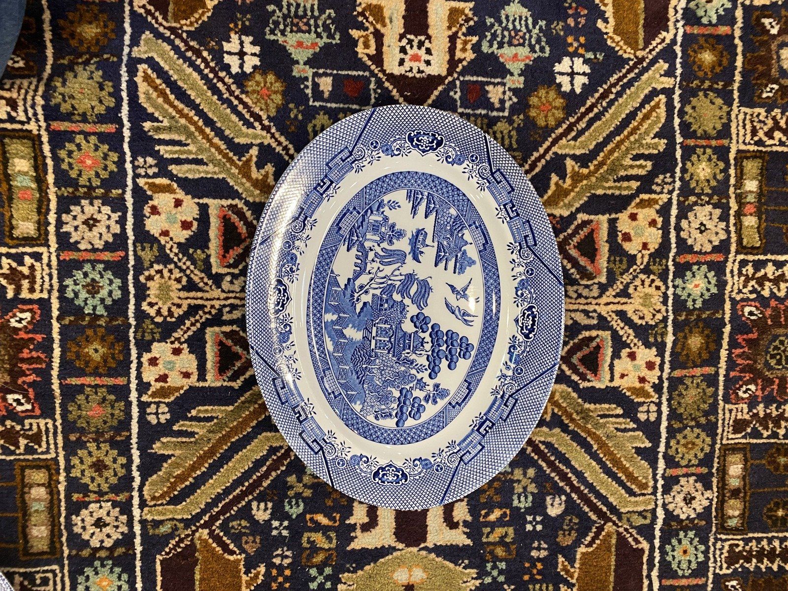 English Churchill Blue and White Platter #349