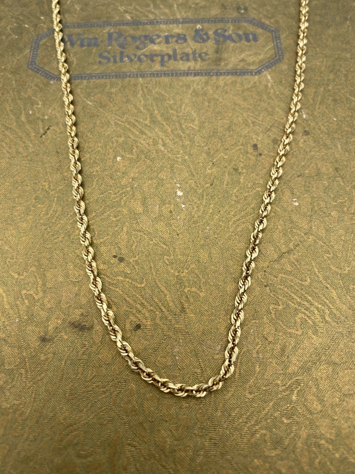 Men's 24L Solid 14k Gold Rope Chain Necklace #2598 5