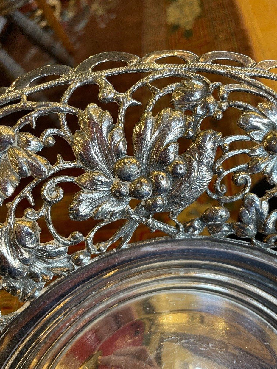 Gorgeous Wallace Silver Plate Repousse Reticulated Centerpiece Bowl 2