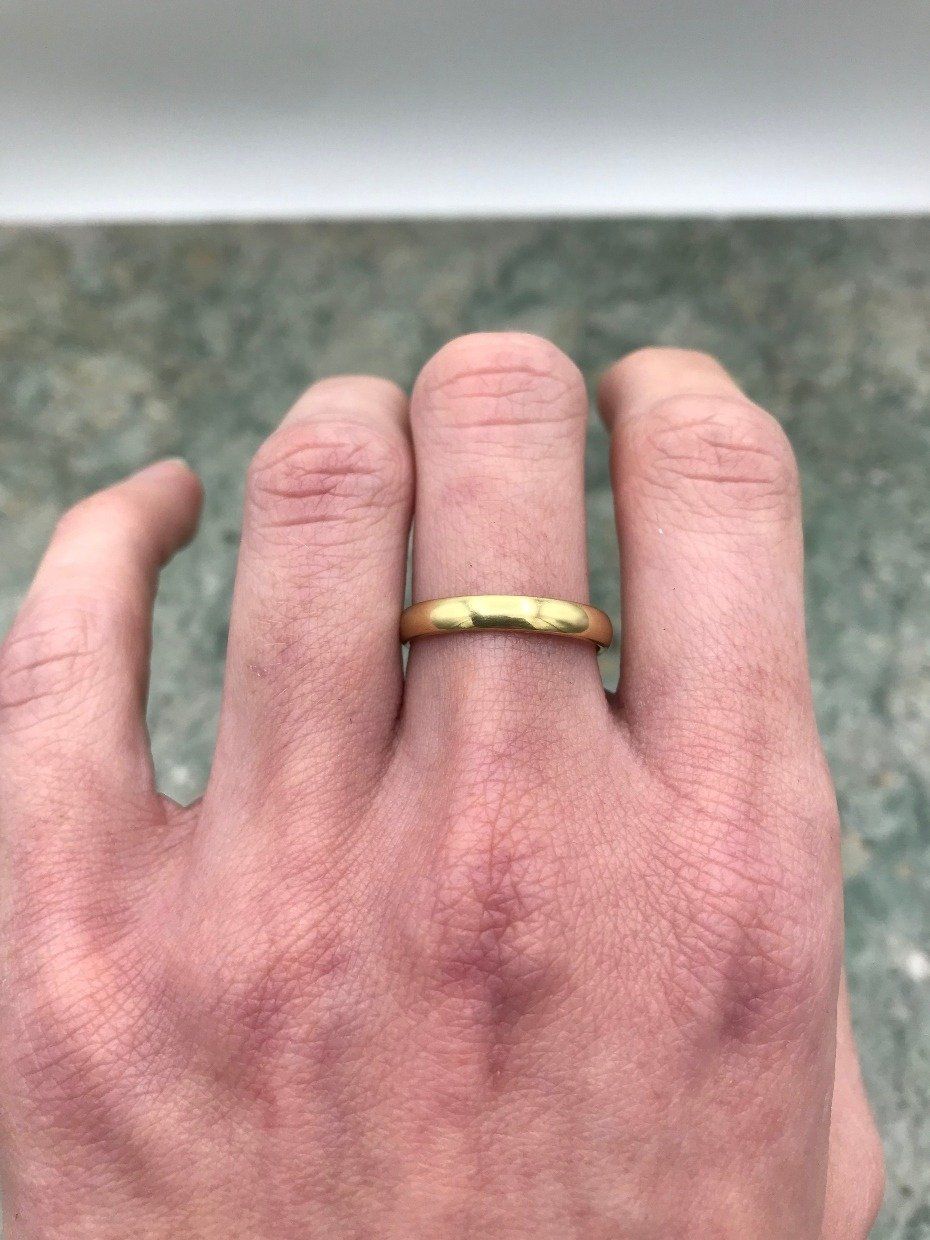 18k Gold Thin Wedding Ring Band 2