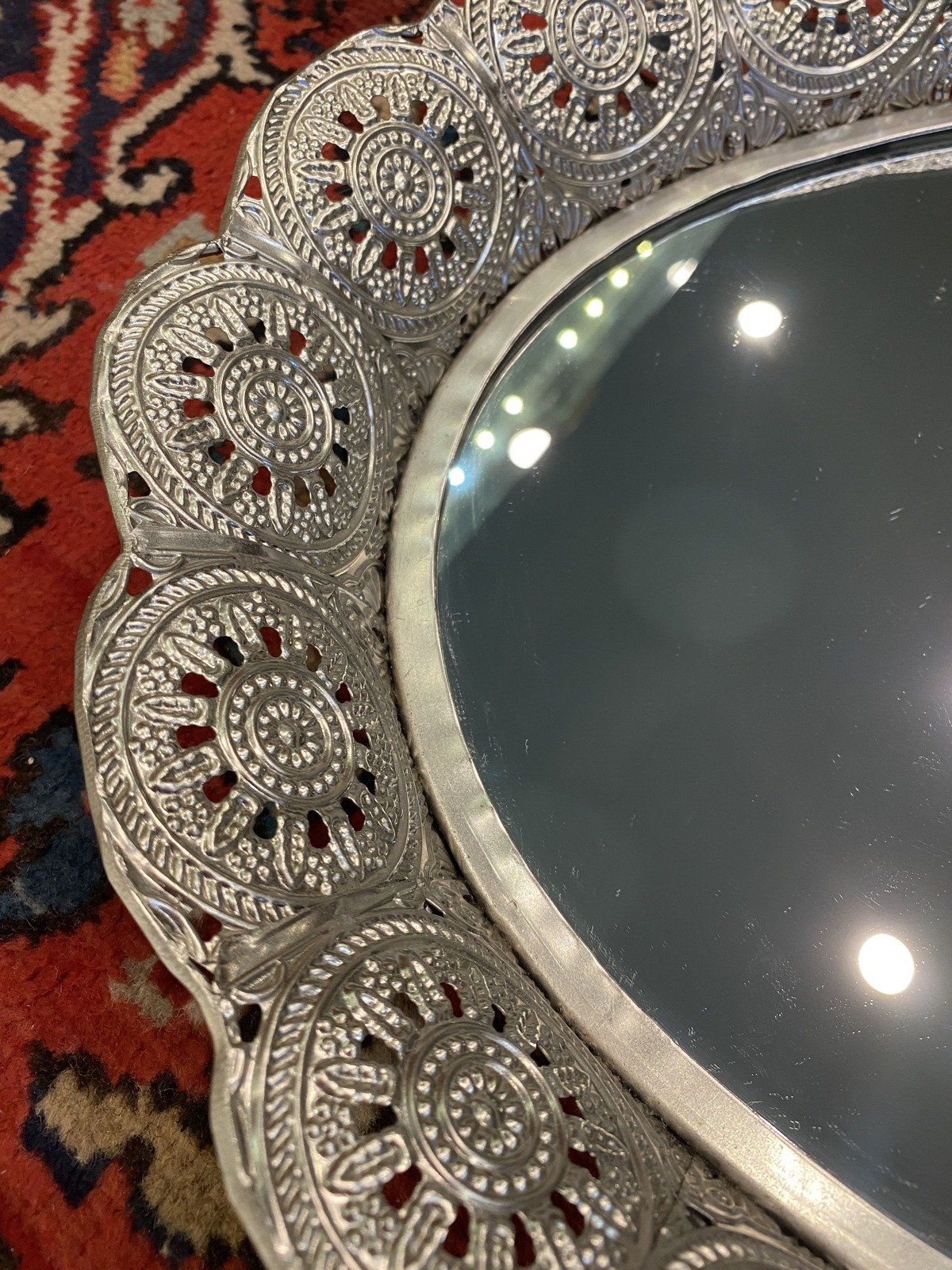 Modern VTG Style Reticulated Mirror Tray #2946 11