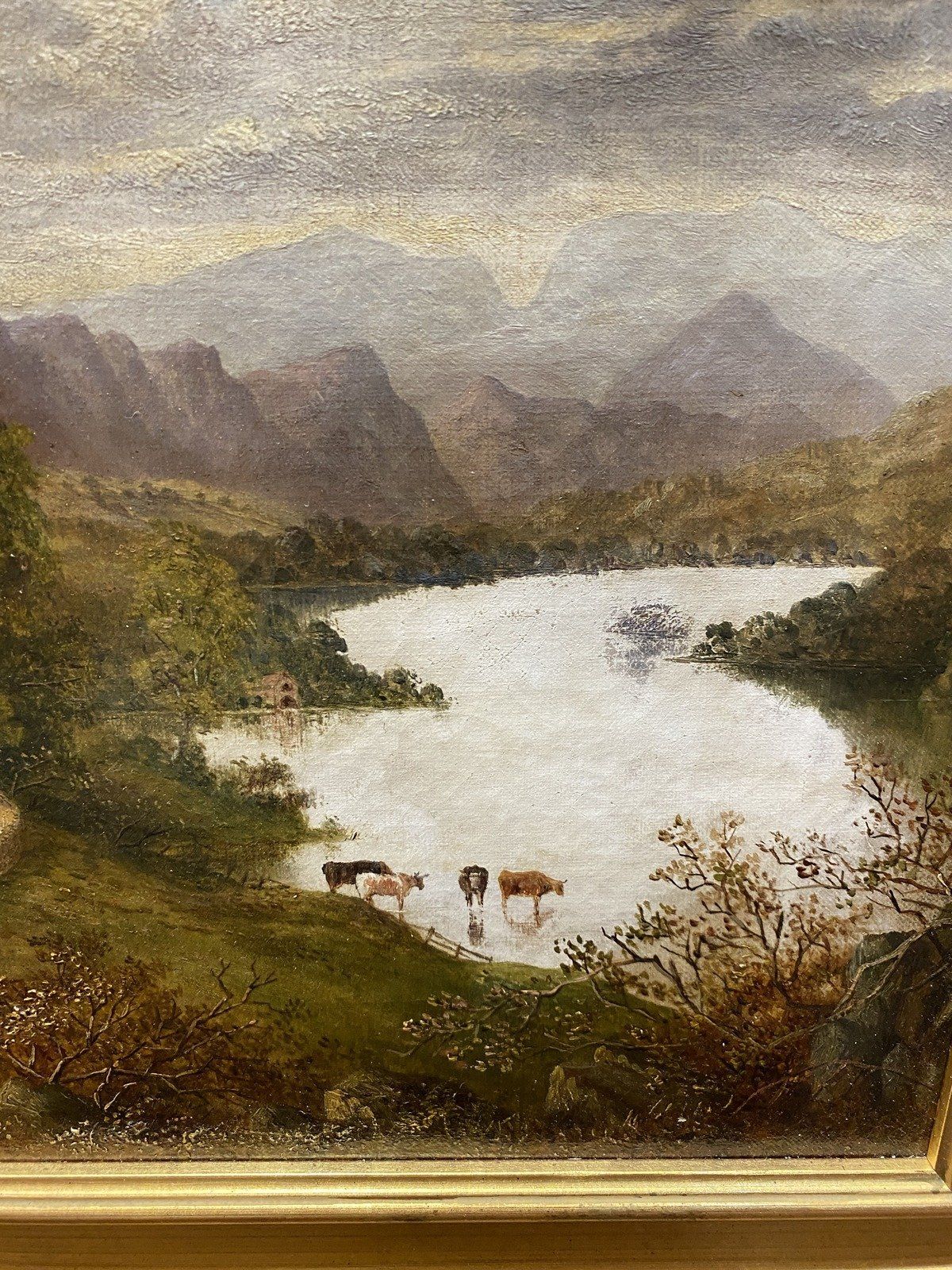 19th Century Mountain Pastoral Landscape Painting  #200 4