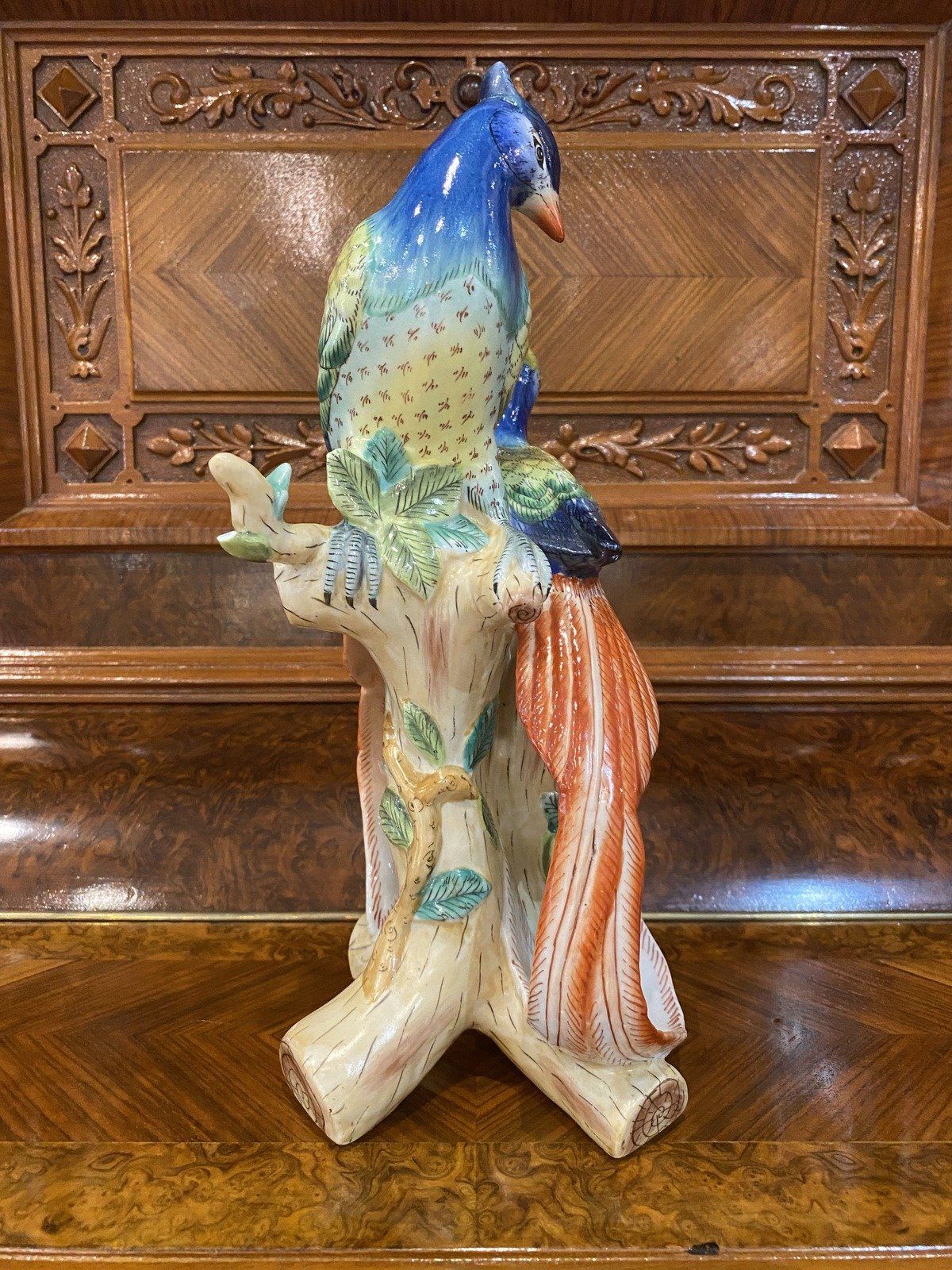 Vintage Andrea Sadek Colorful Porcelain Birds of Paradise Statue 7