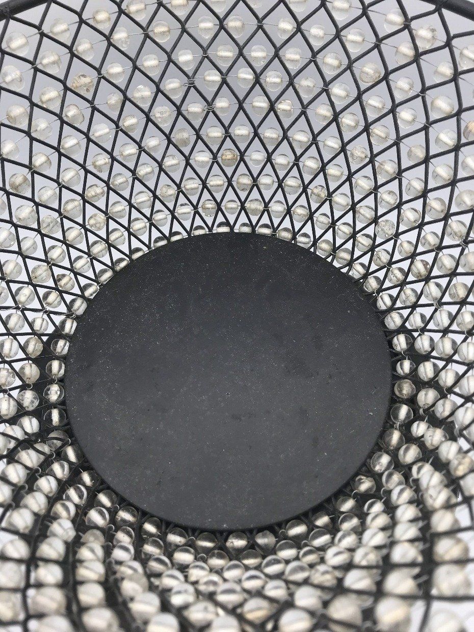 Wire + Clear Beaded Basket Made in India 2