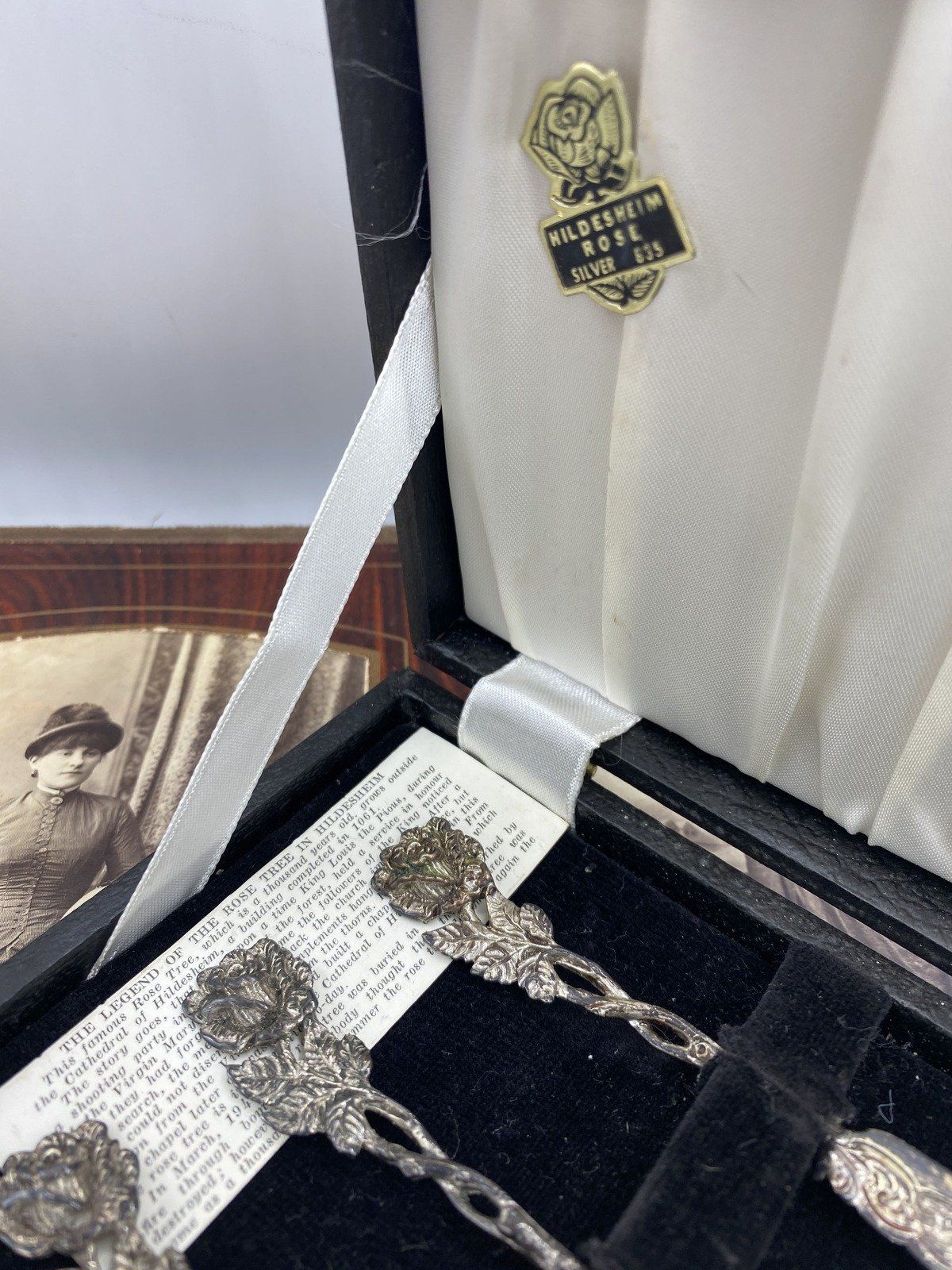 Antique German Silver .835 Hildersheim Rose 3pc Specialty Flatware Set 4