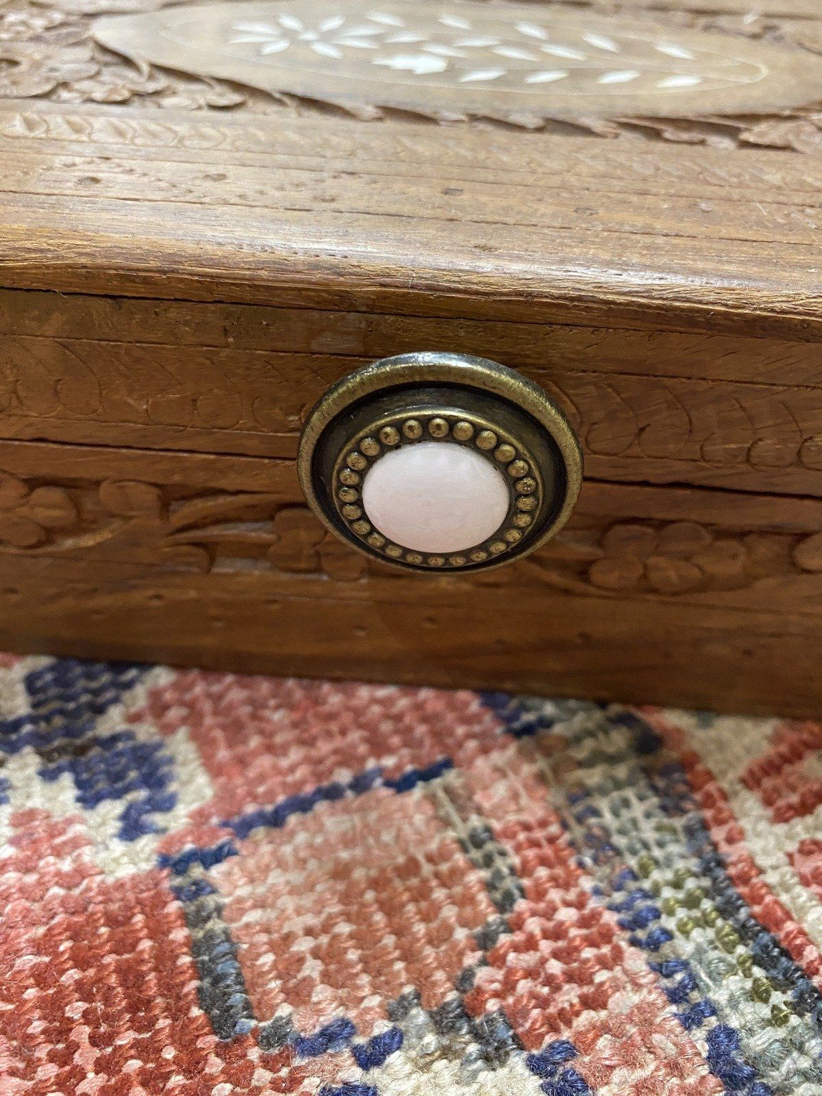 India Made Wooden Carved Storage Box 2