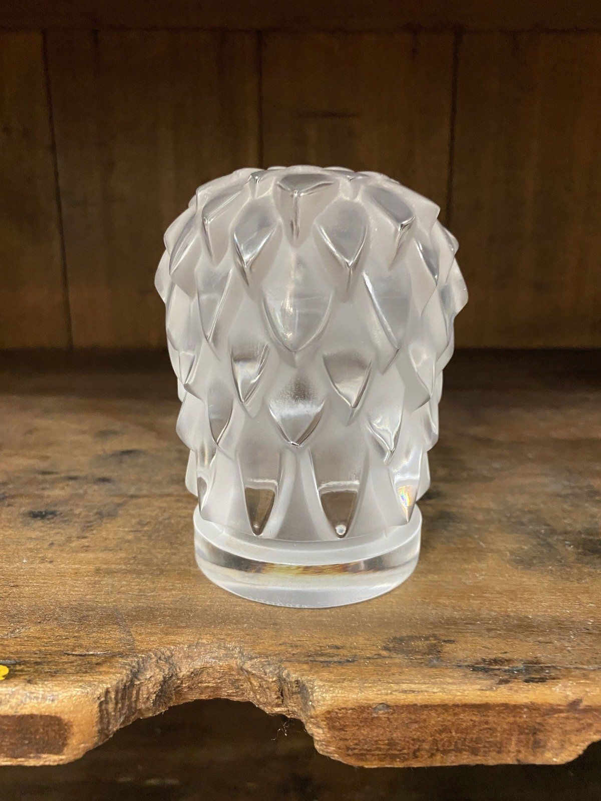 Collectible Antique c.1920s Signed Lalique Frosted Eagle Head Hood Ornament Paperweight 14