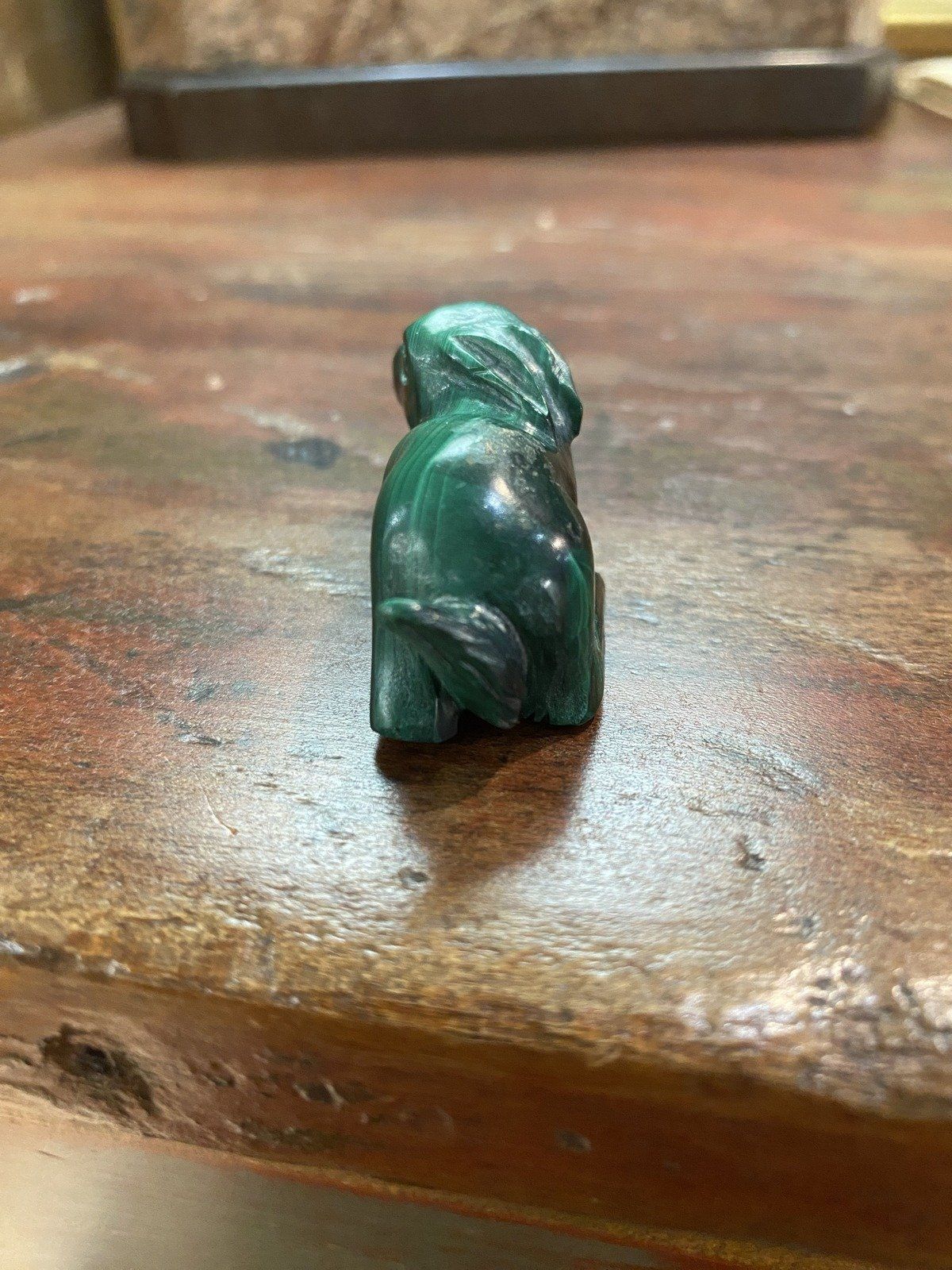 Genuine Natural Malachite Carved Hare Figurine 11